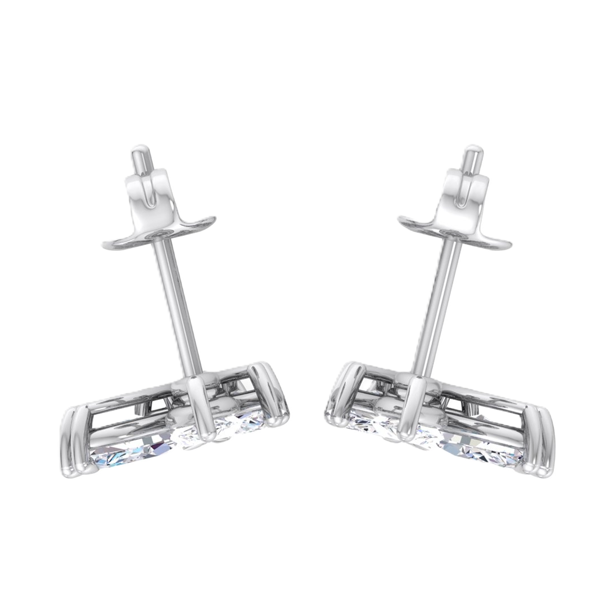 Oorbellen van 3.5 karaat met hoofdsteen in vorm Markies van 0,214285 karaat - 064