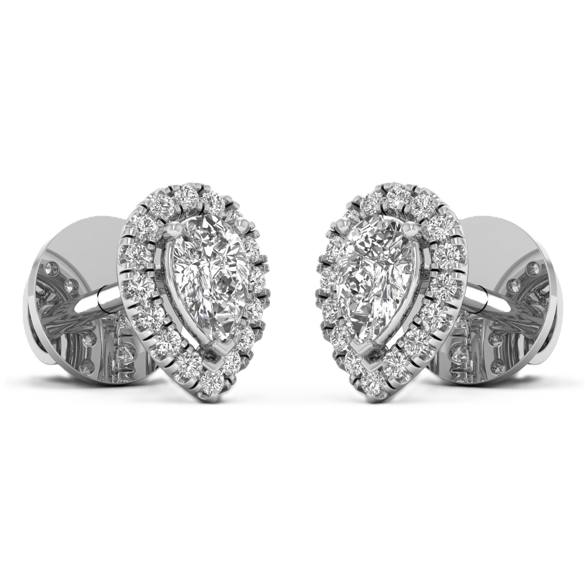 Oorbellen van 0,48 tot 0.96 karaat met hoofdsteen in vorm Peer