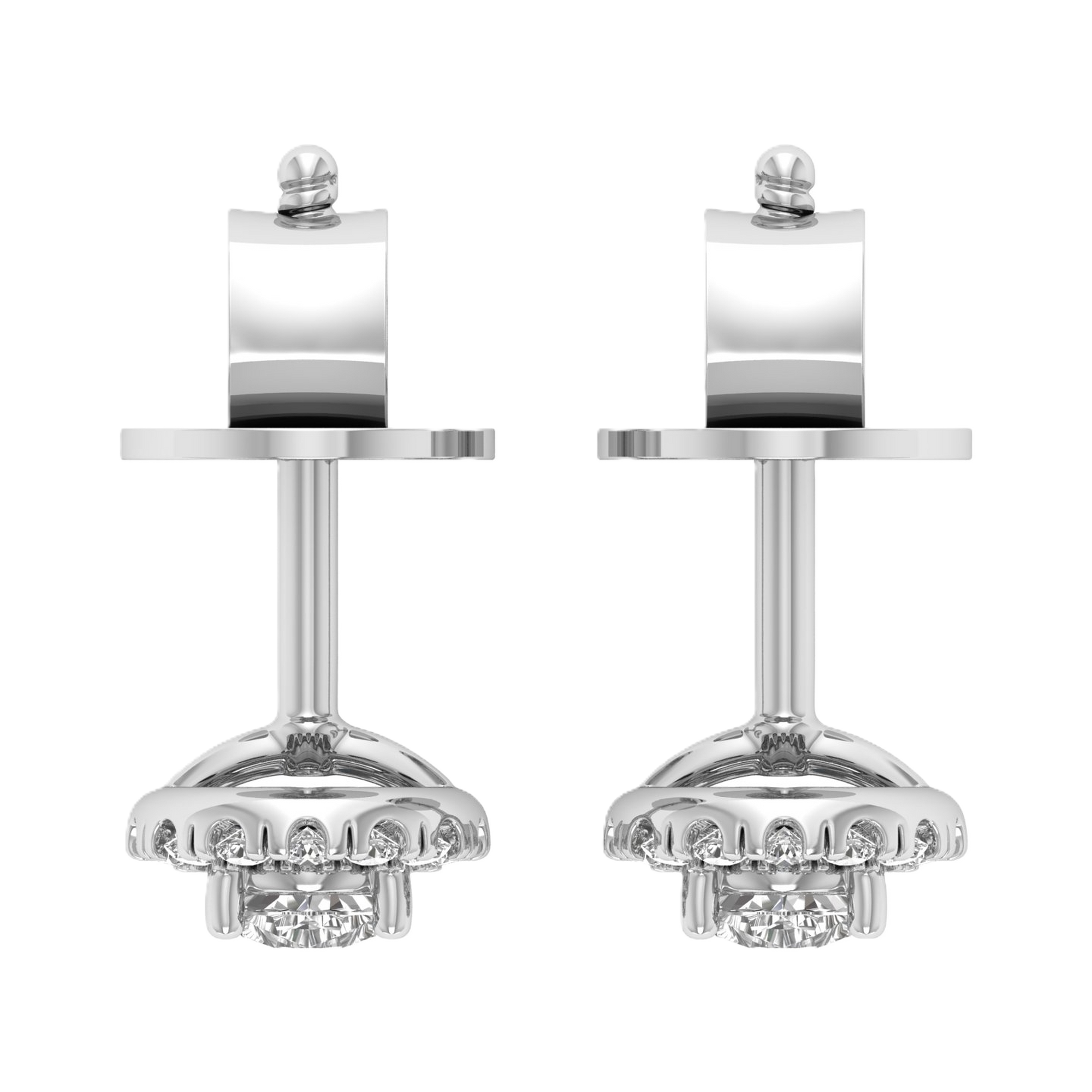 Oorbellen van 0,48 tot 0.96 karaat met hoofdsteen in vorm Peer