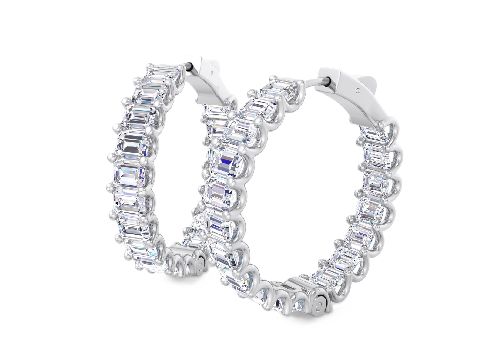 Oorbellen van 11.43 karaat met hoofdsteen in vorm Emerald van 0,32 karaat - 148