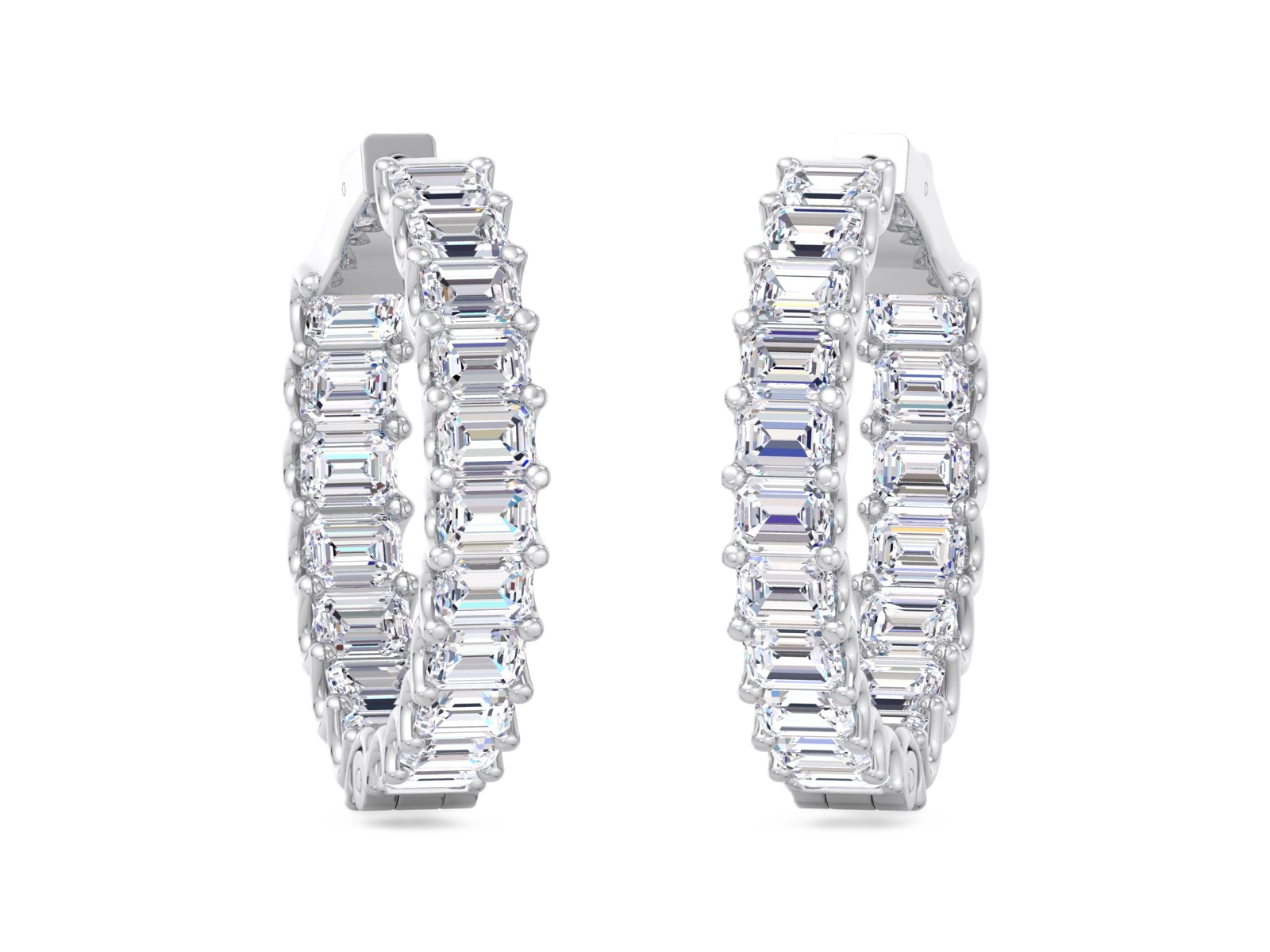 Oorbellen van 11.43 karaat met hoofdsteen in vorm Emerald van 0,32 karaat - 148