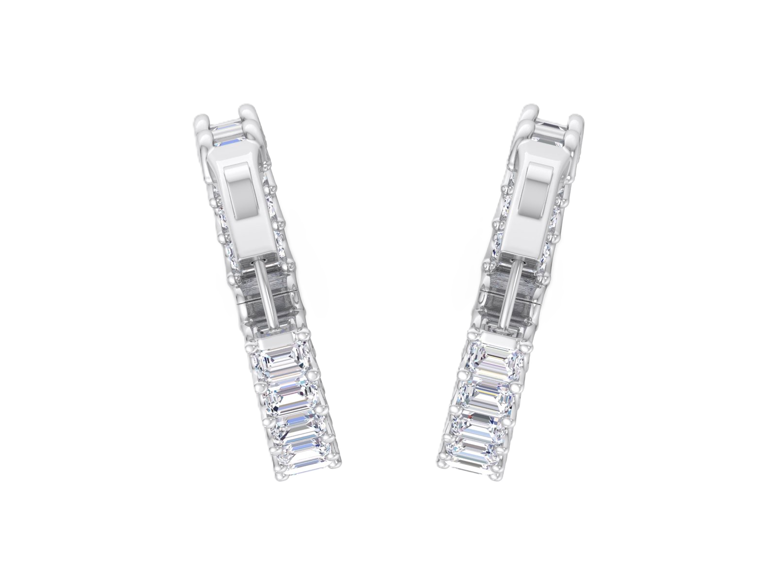 Oorbellen van 11.43 karaat met hoofdsteen in vorm Emerald van 0,32 karaat - 148