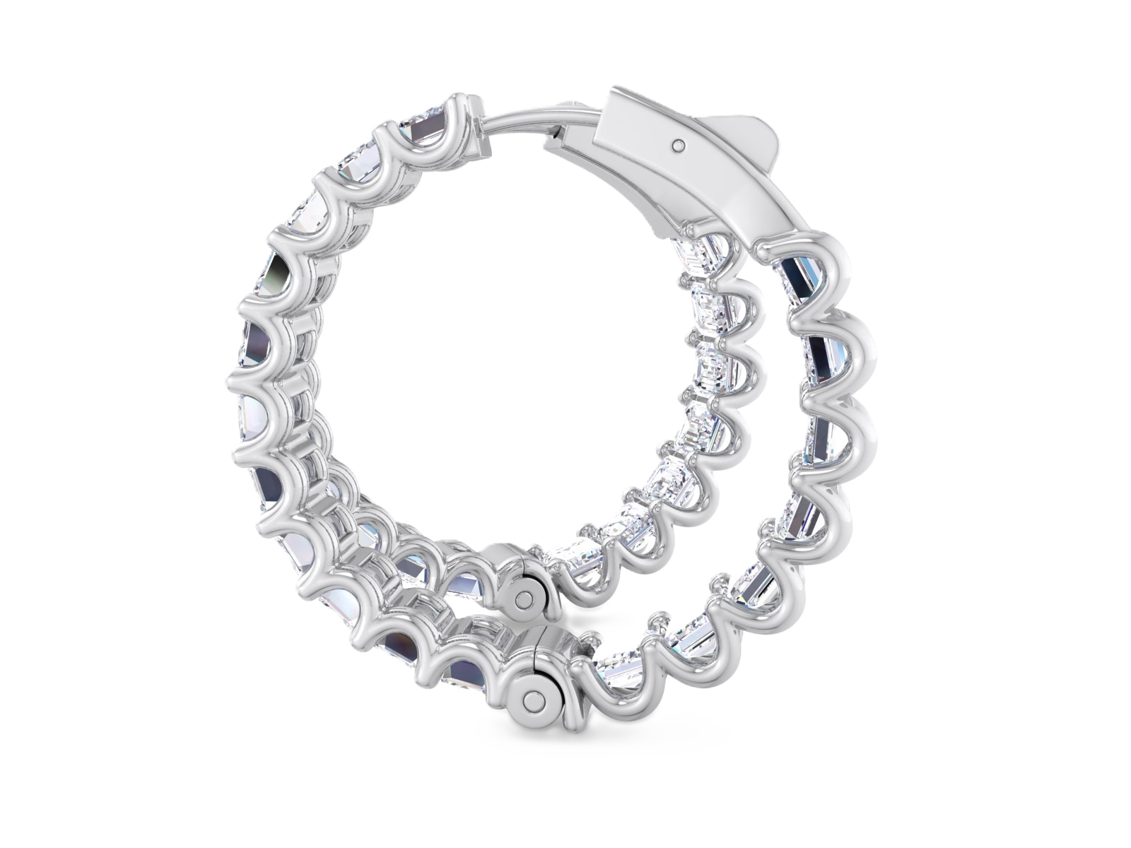 Oorbellen van 11.43 karaat met hoofdsteen in vorm Emerald van 0,32 karaat - 148