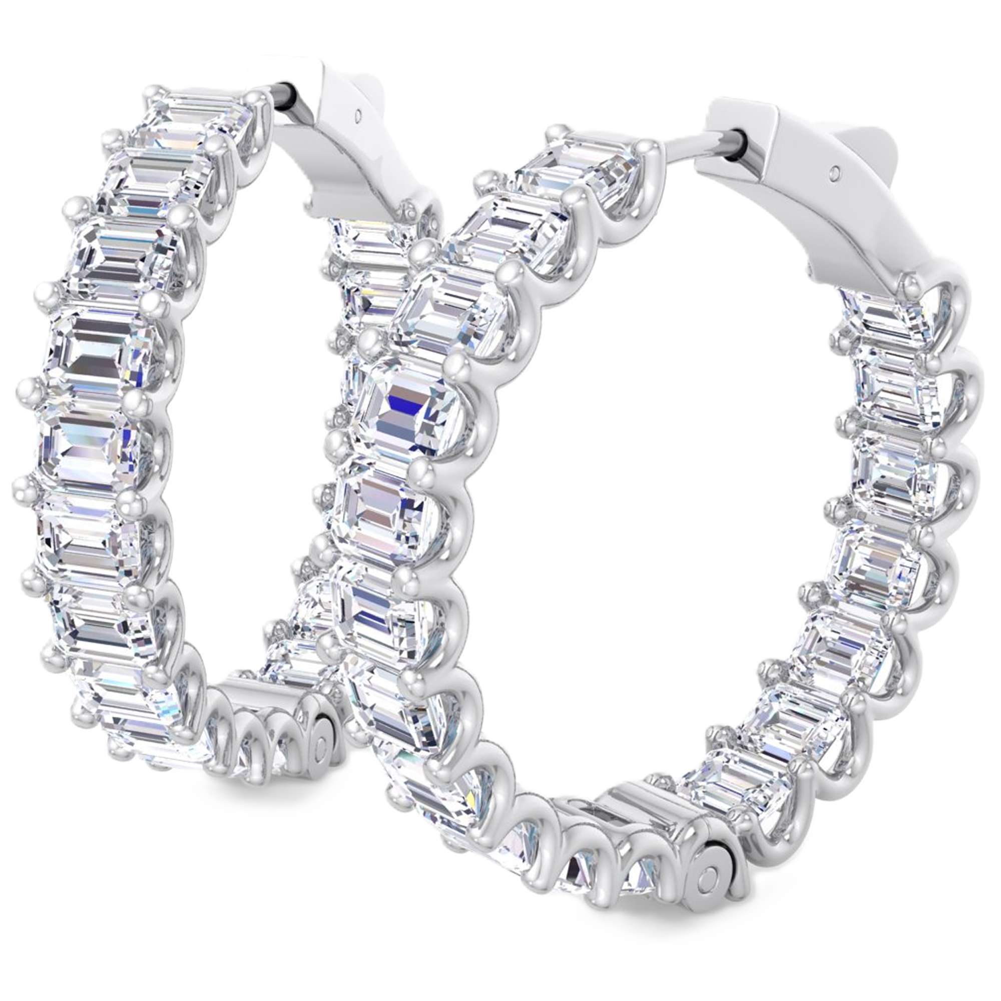 Oorbellen van 11.43 karaat met hoofdsteen in vorm Emerald van 0,32 karaat - 148