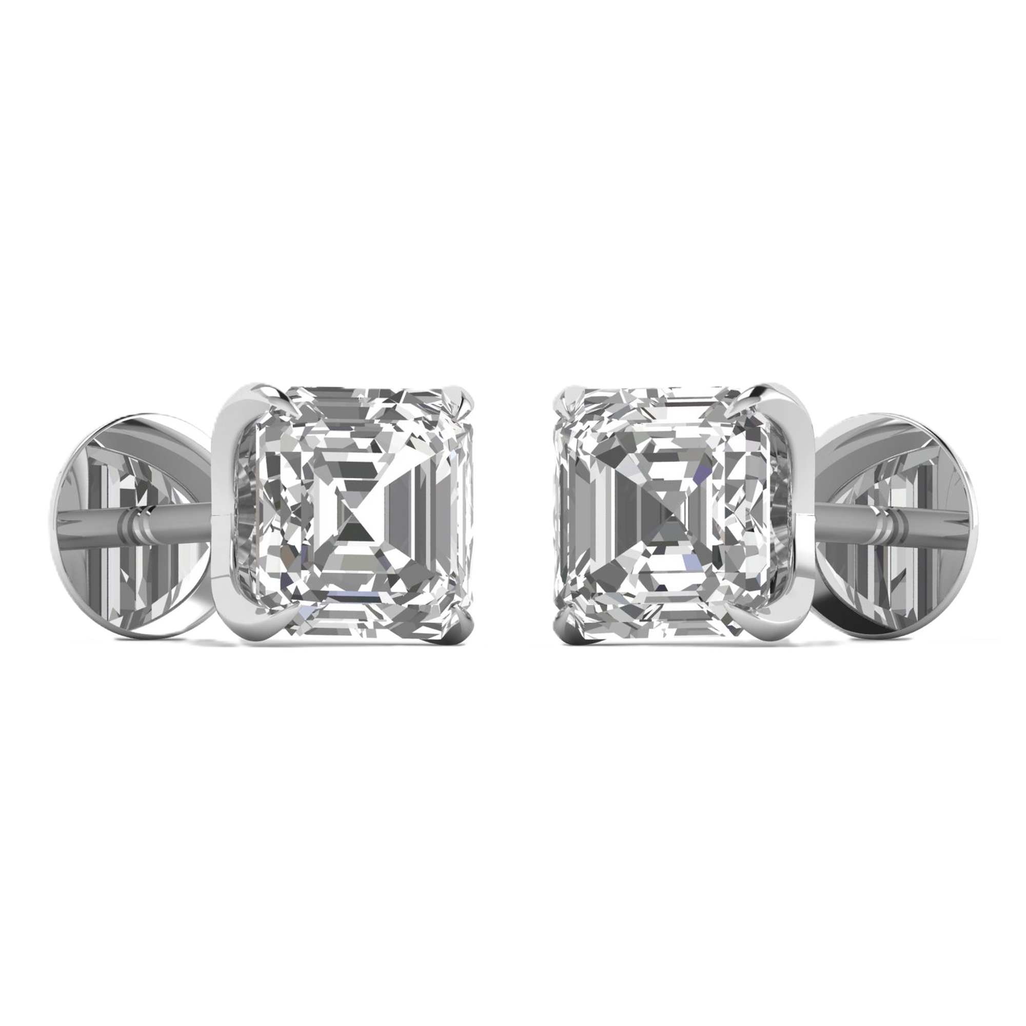 Oorbellen van 6 karaat met hoofdsteen in vorm Asscher van 3 karaat - 56A