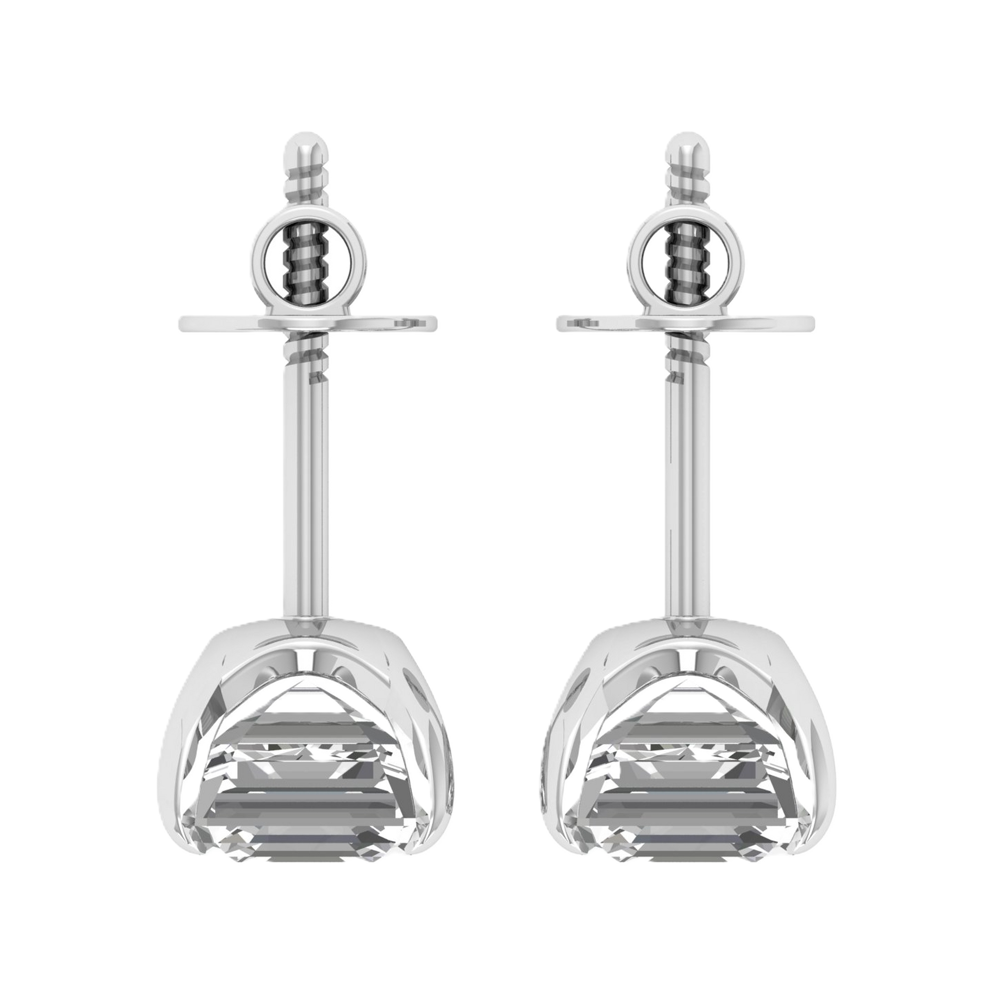 Oorbellen van 6 karaat met hoofdsteen in vorm Asscher van 3 karaat - 56A
