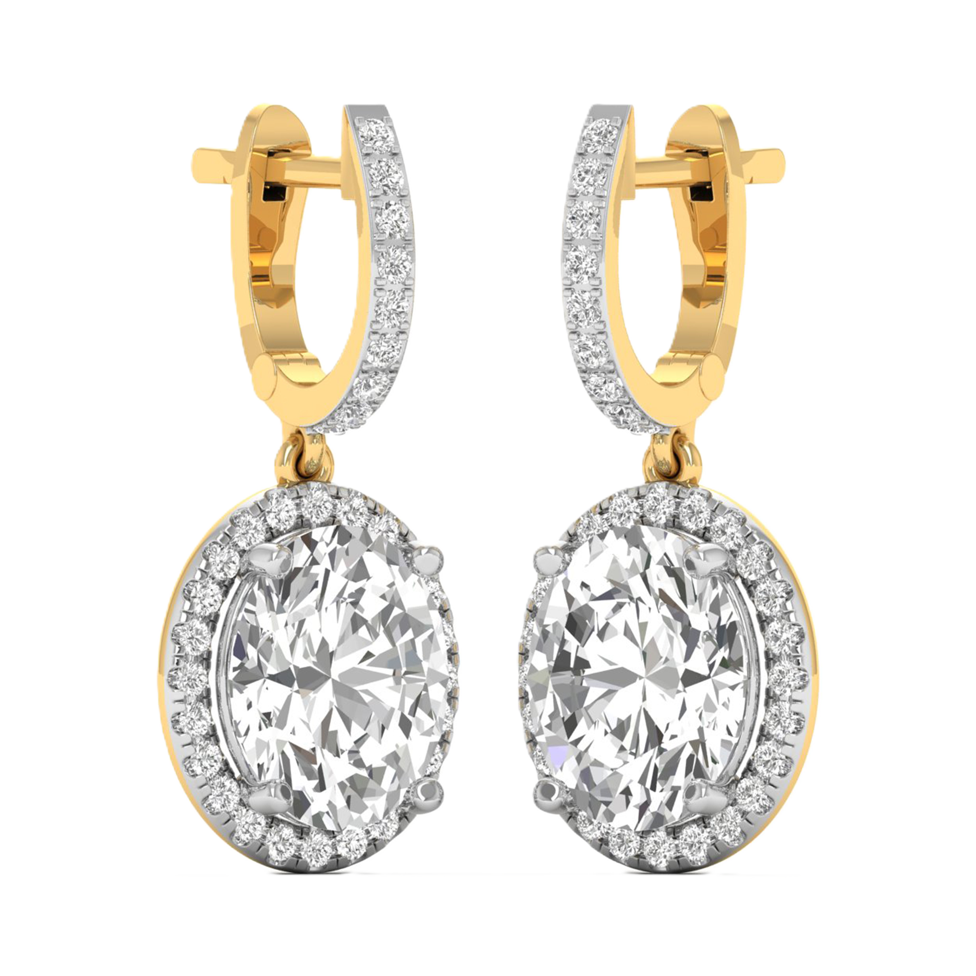 Oorbellen van 5.74 karaat met hoofdsteen in vorm Ovaal van 2,5 karaat - 206