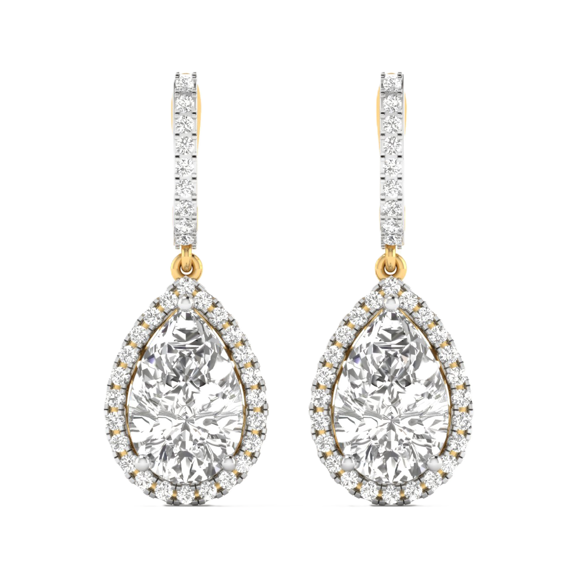 Oorbellen van 8.04 karaat met hoofdsteen in vorm Peer van 3,56 karaat - 210