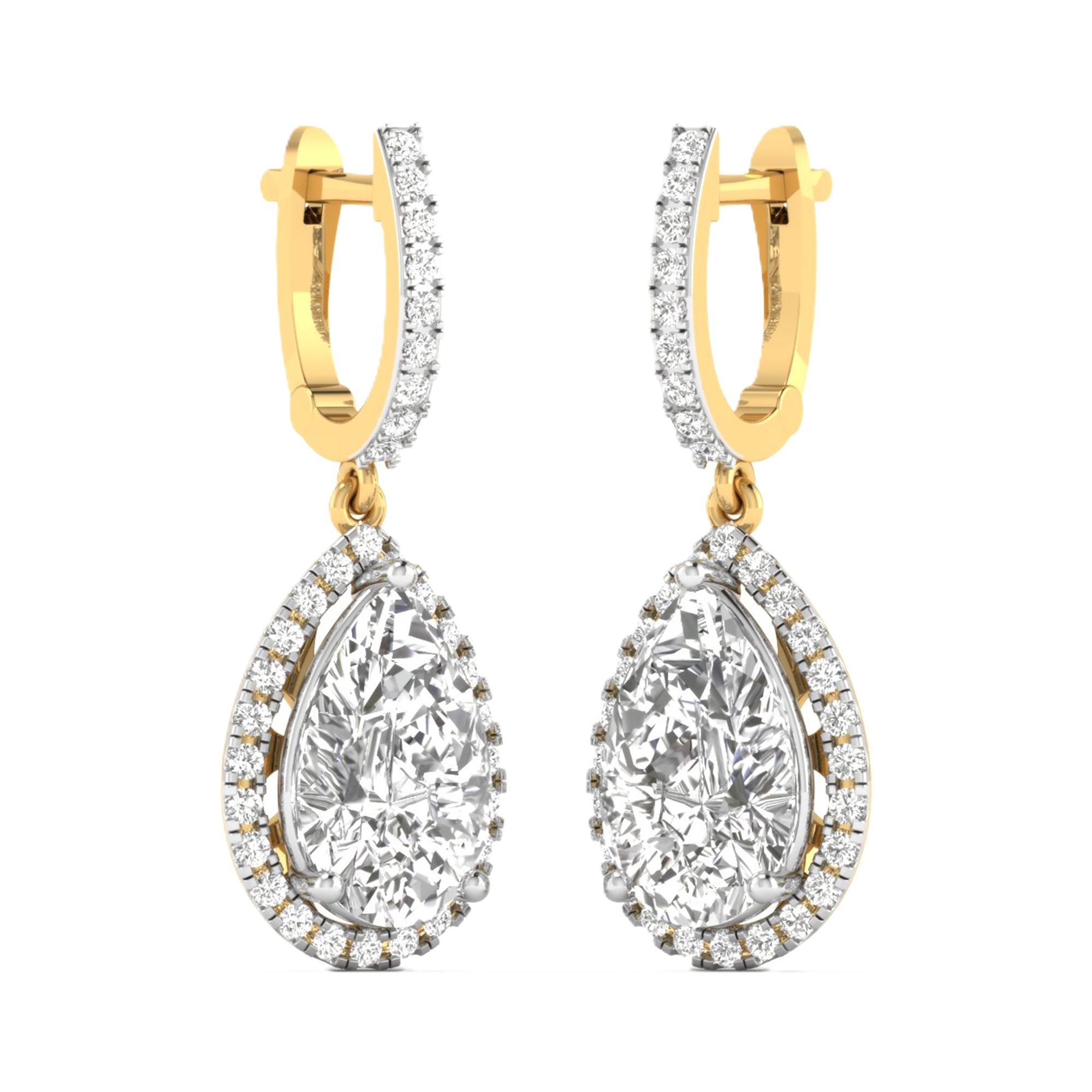 Oorbellen van 8.04 karaat met hoofdsteen in vorm Peer van 3,56 karaat - 210