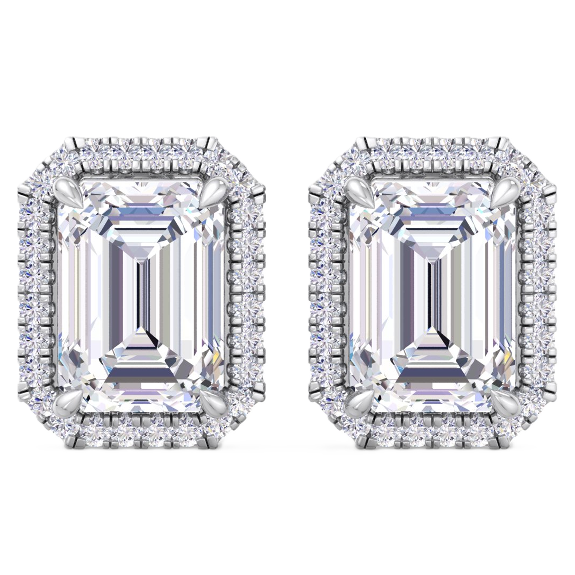 Oorbellen van 3,98 tot 6.39 karaat met hoofdsteen in vorm Emerald