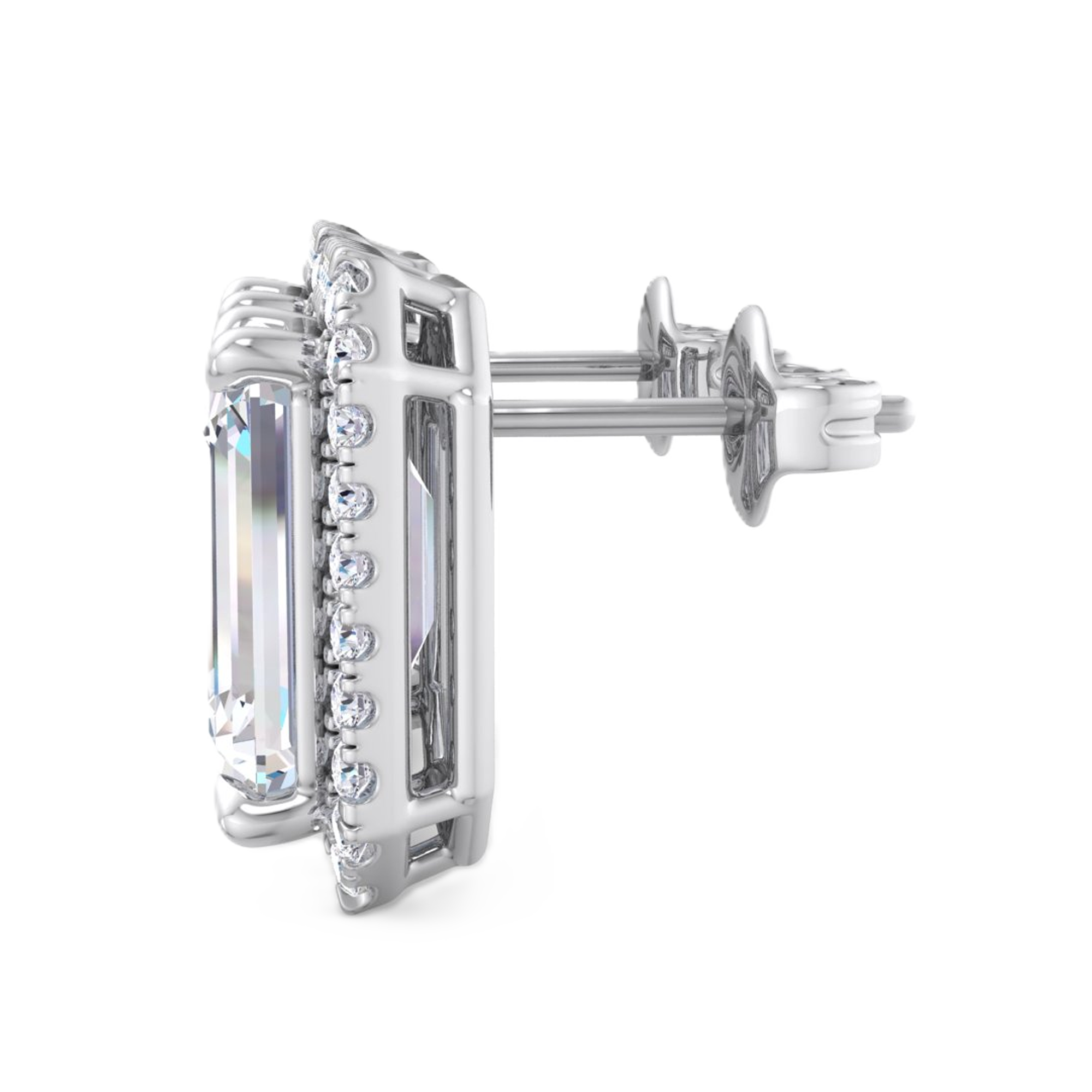 Oorbellen van 3,98 tot 6.39 karaat met hoofdsteen in vorm Emerald