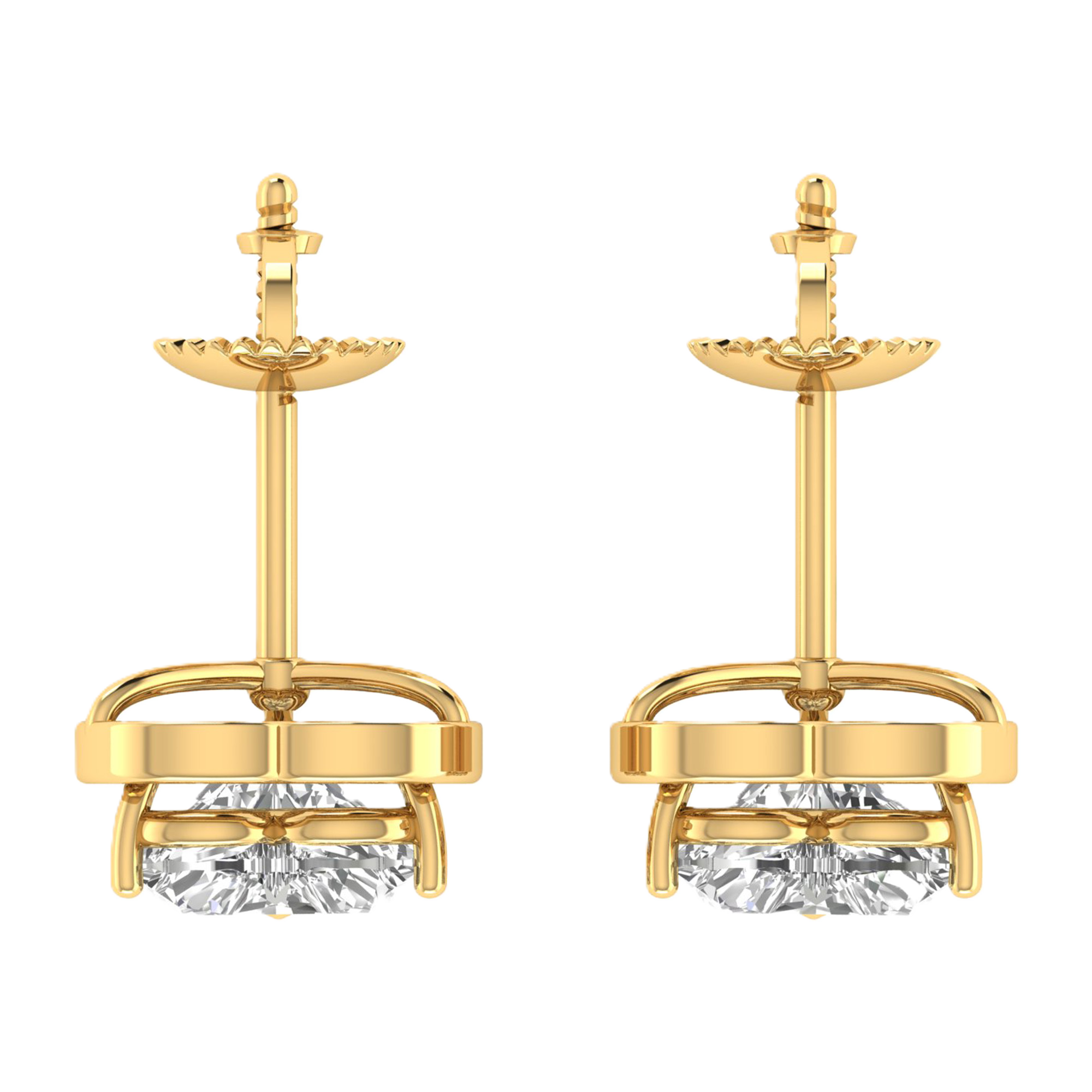 Oorbellen van 2.3 karaat met hoofdsteen in vorm Hart van 1,15 karaat - 301