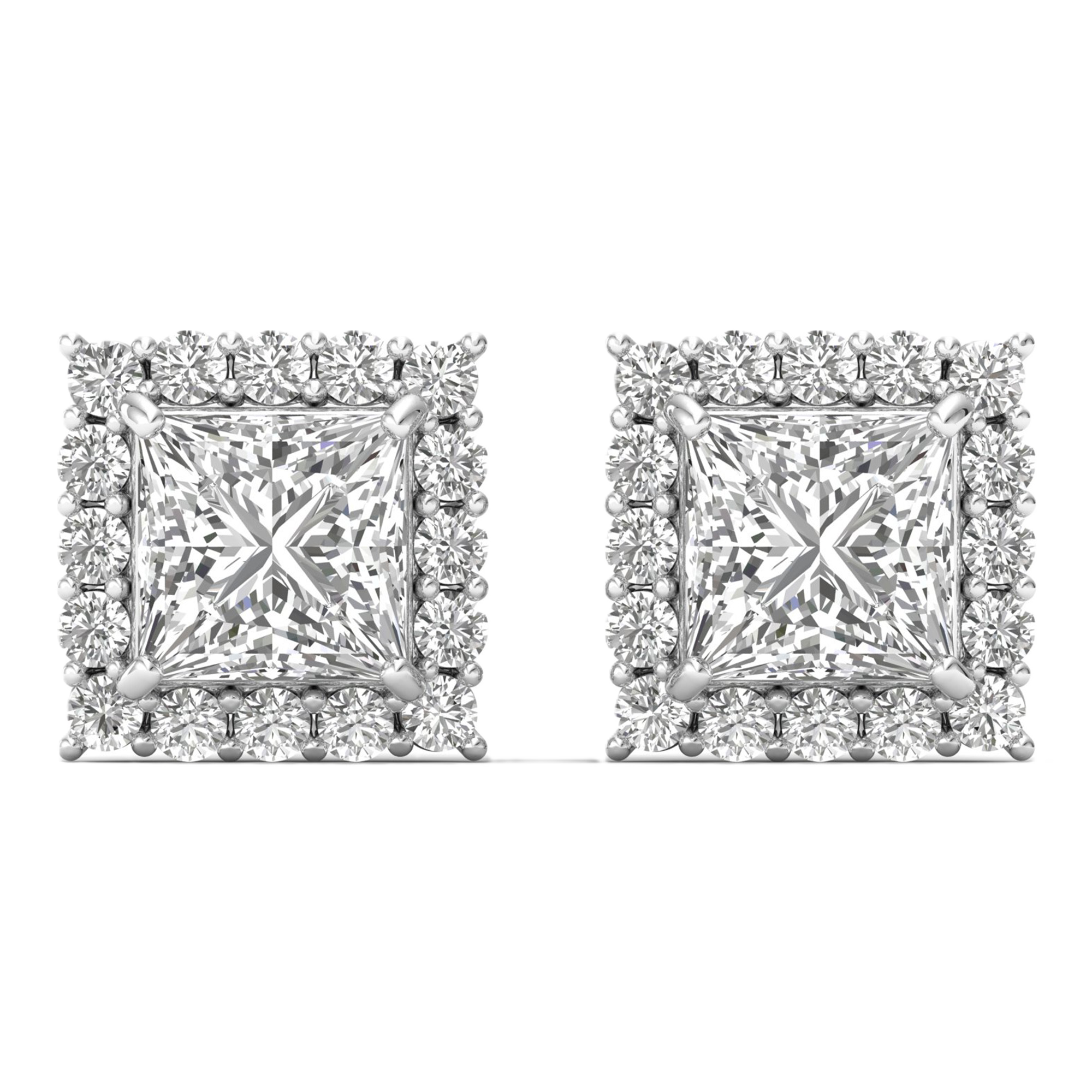 Oorbellen van 5.1 karaat met hoofdsteen in vorm Princess van 1,99 karaat - 312