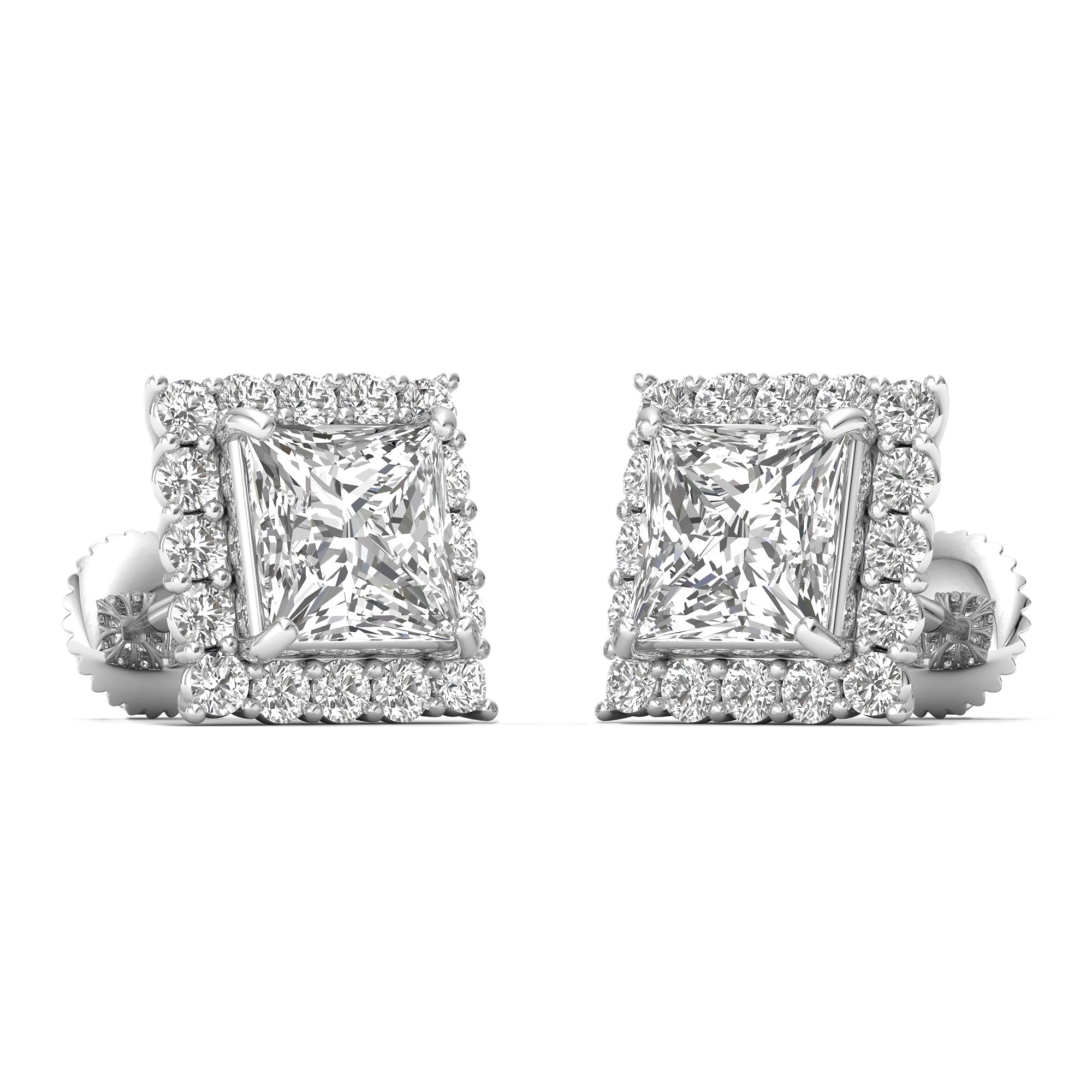 Oorbellen van 5.1 karaat met hoofdsteen in vorm Princess van 1,99 karaat - 312