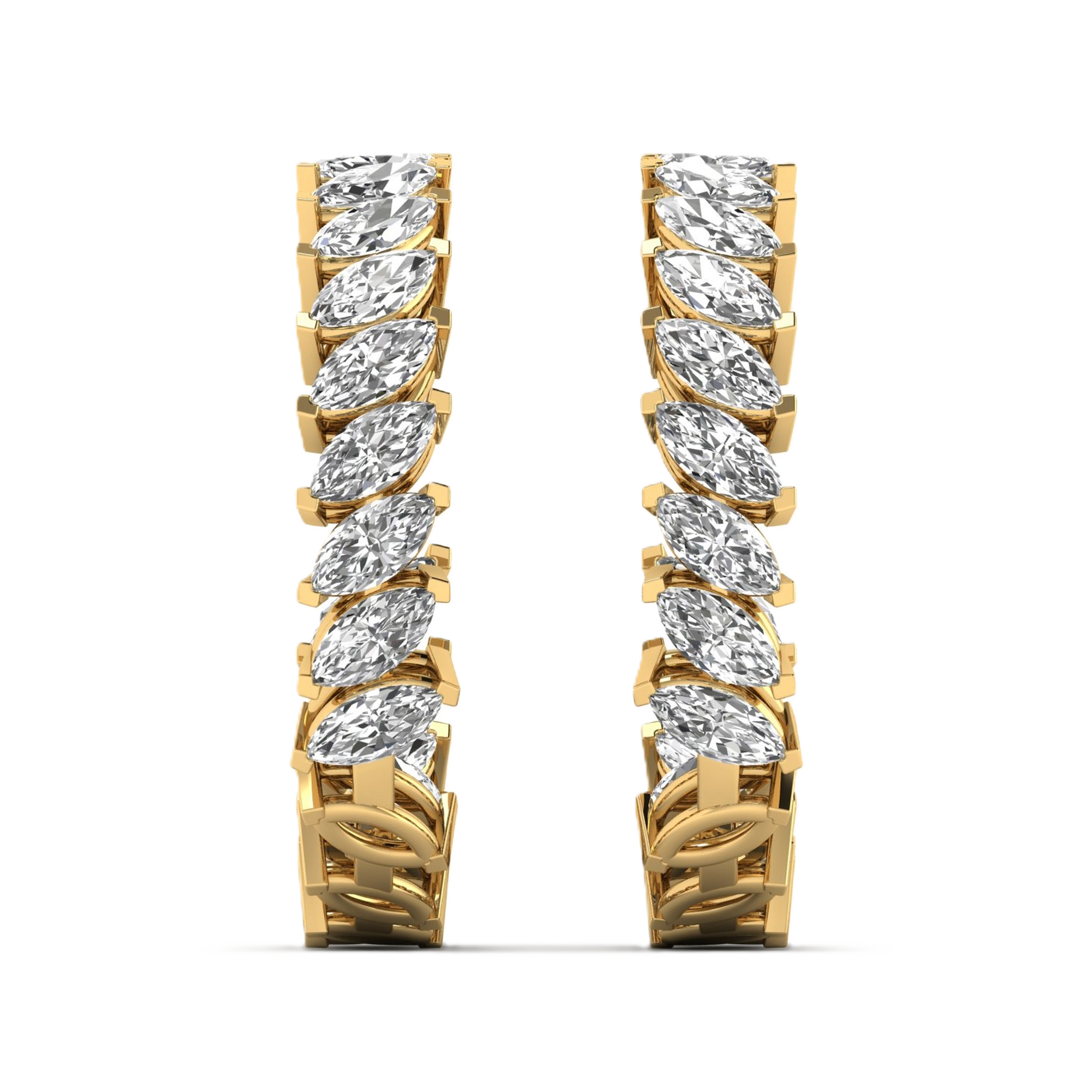 Oorbellen van 3.06 karaat met hoofdsteen in vorm Markies van 0,09 karaat - 633