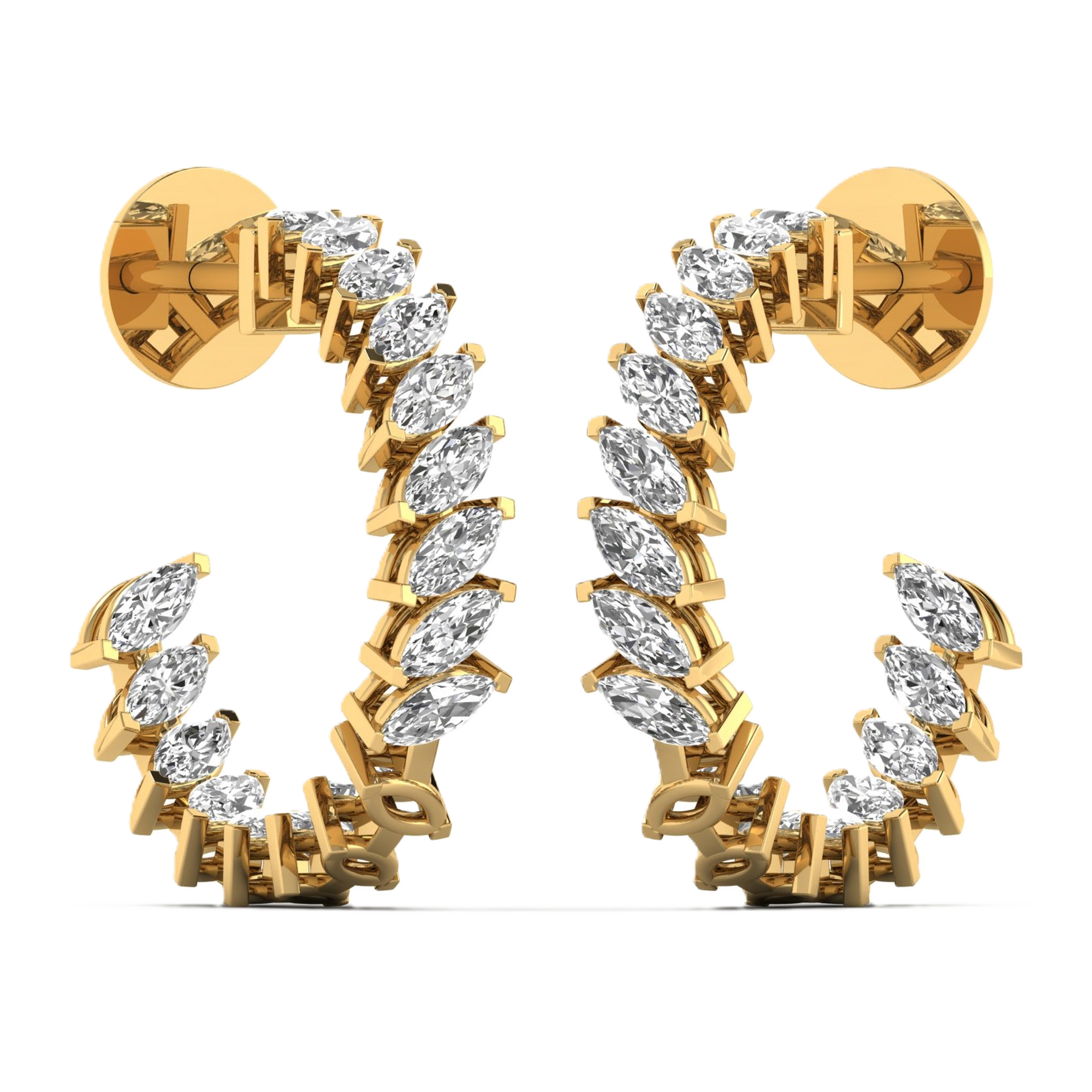 Oorbellen van 3.06 karaat met hoofdsteen in vorm Markies van 0,09 karaat - 633
