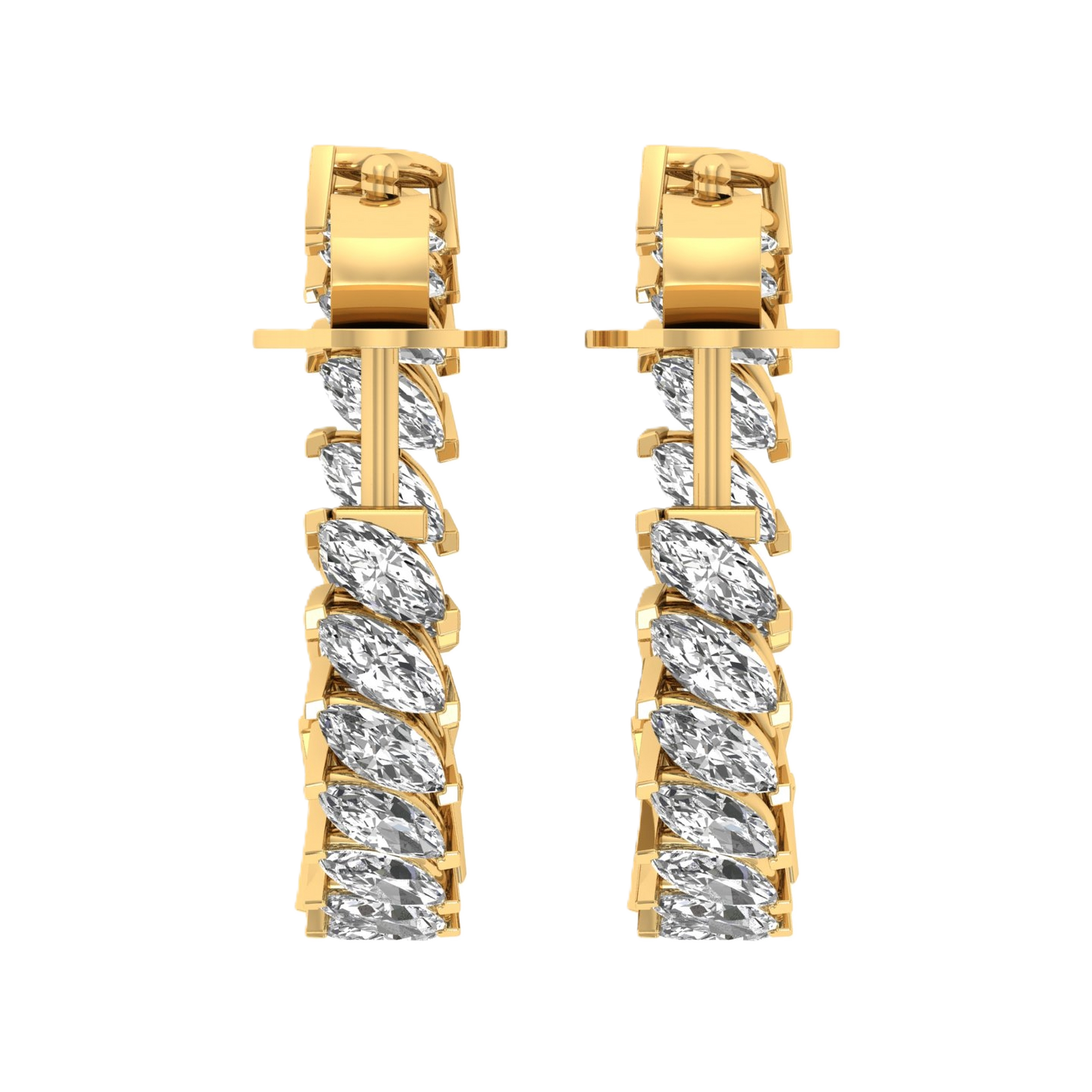 Oorbellen van 3.06 karaat met hoofdsteen in vorm Markies van 0,09 karaat - 633