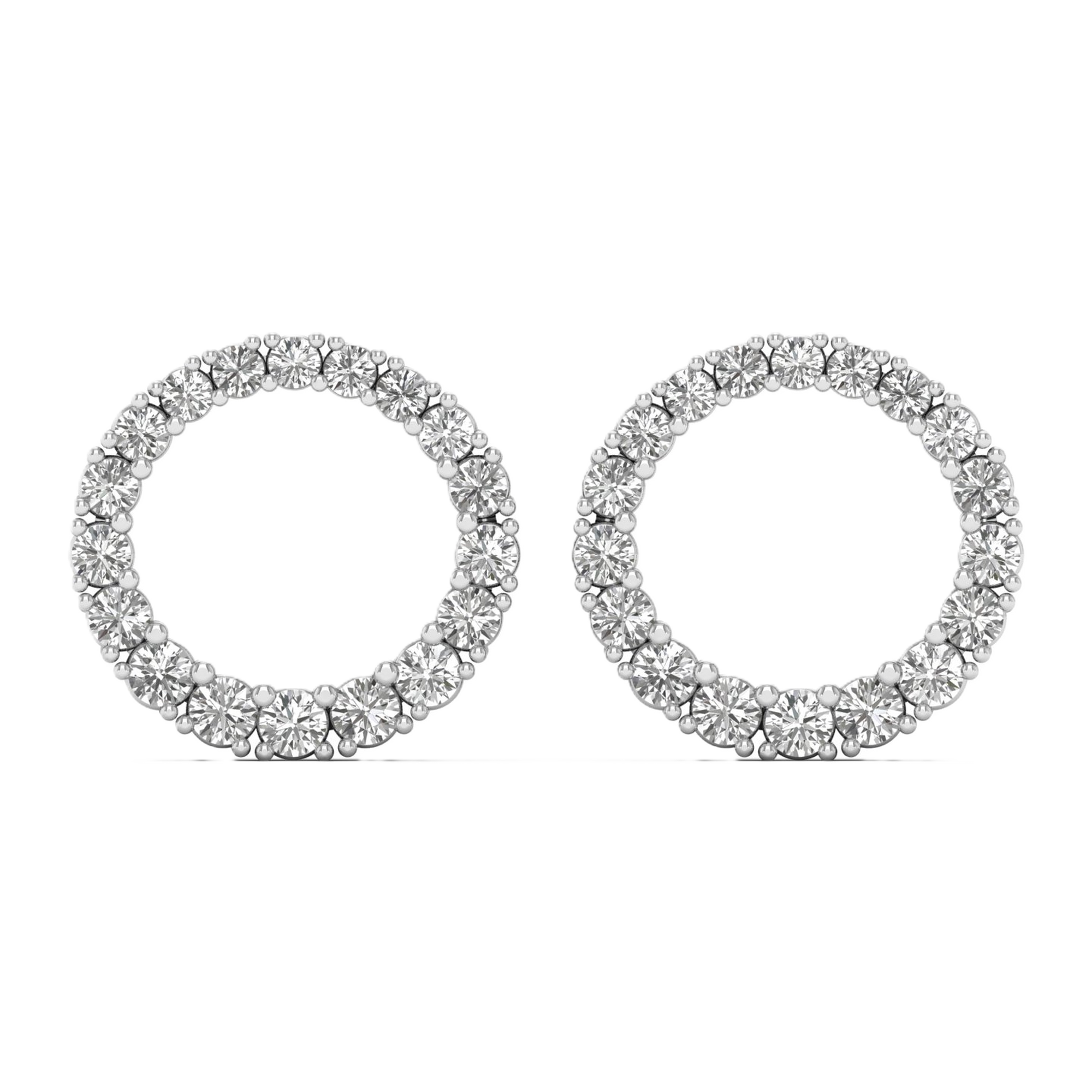 Oorbellen van 1.85 karaat met hoofdsteen in vorm Rond van 0,074 karaat - 694