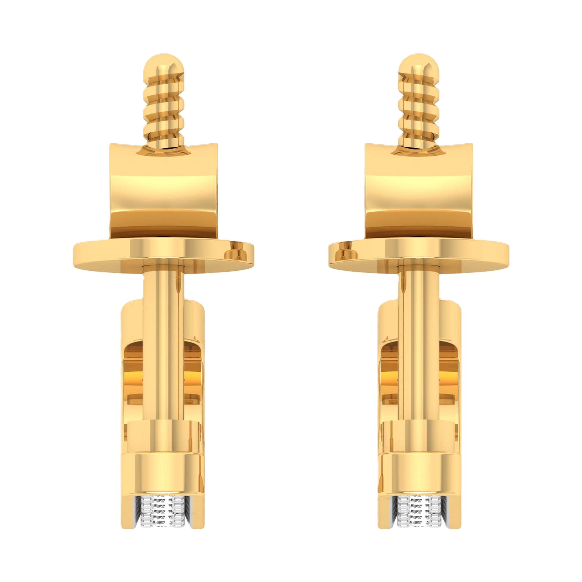 Oorbellen van 0.11 karaat met hoofdsteen in vorm Rond van 0,006111 karaat - 010