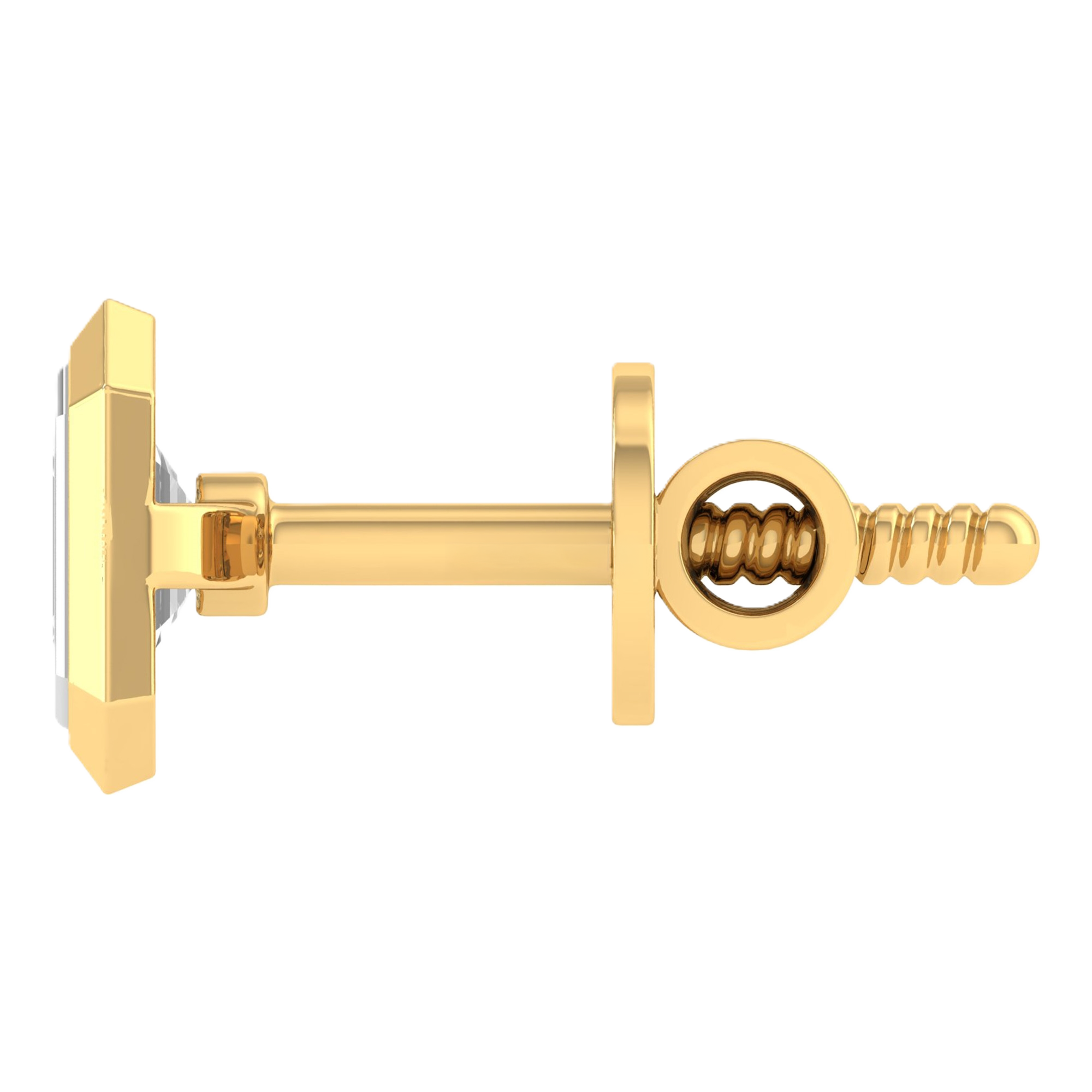 Oorbellen van 0.5 tot 2 karaat met hoofdsteen in vorm Emerald - 012