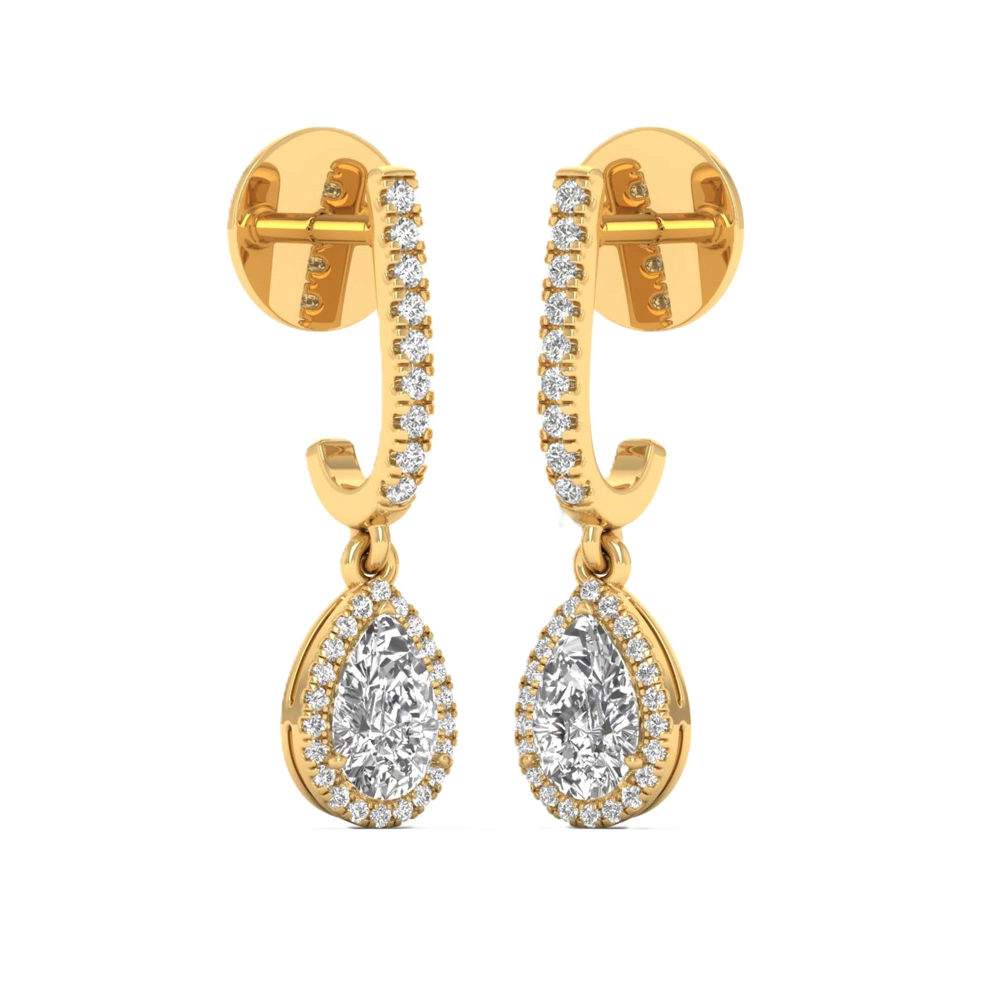 Oorbellen van 1.34 tot 4.36 karaat met hoofdsteen in vorm Peer - 103