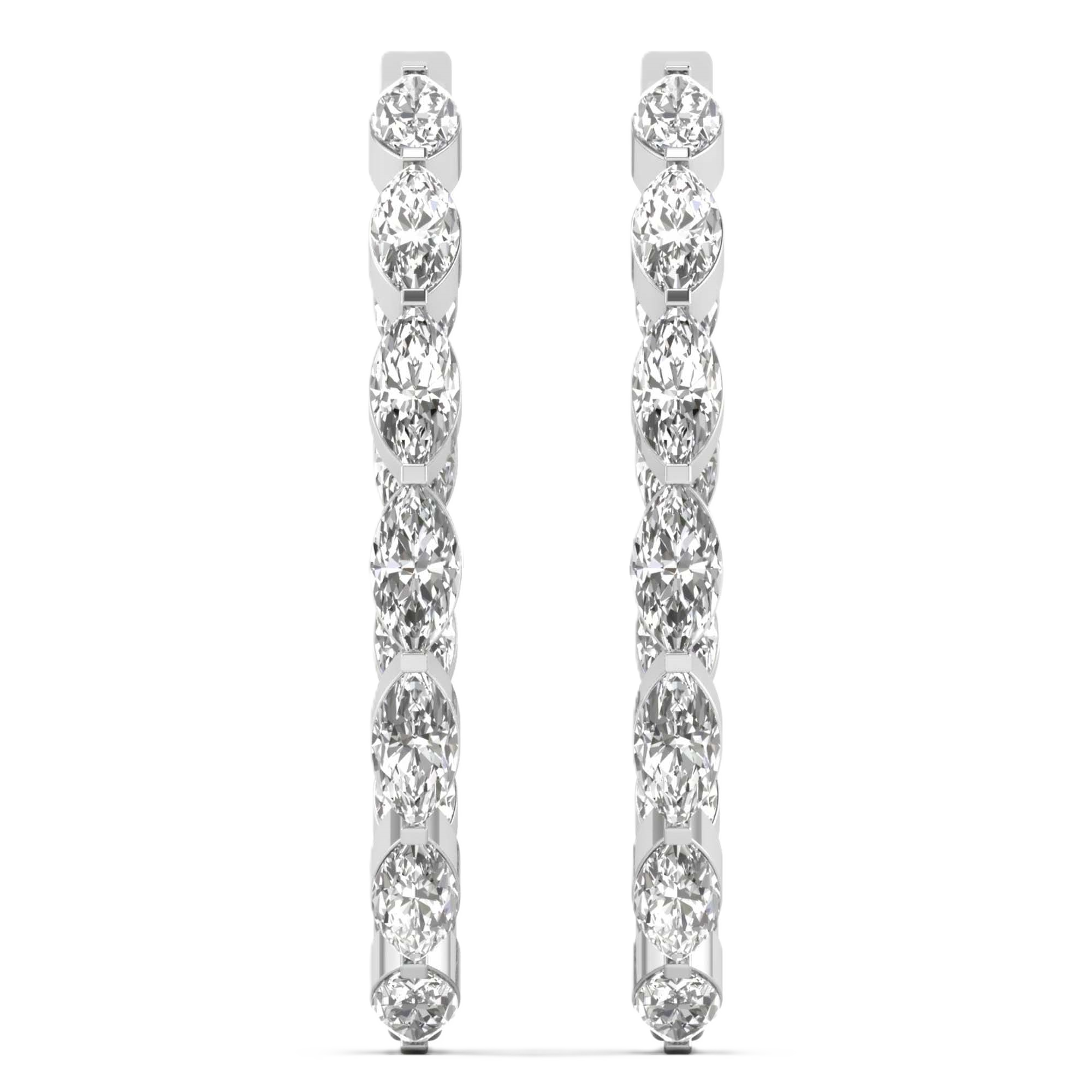 Oorbellen van 5.02 karaat met hoofdsteen in vorm Markies van 0,23 karaat - 121