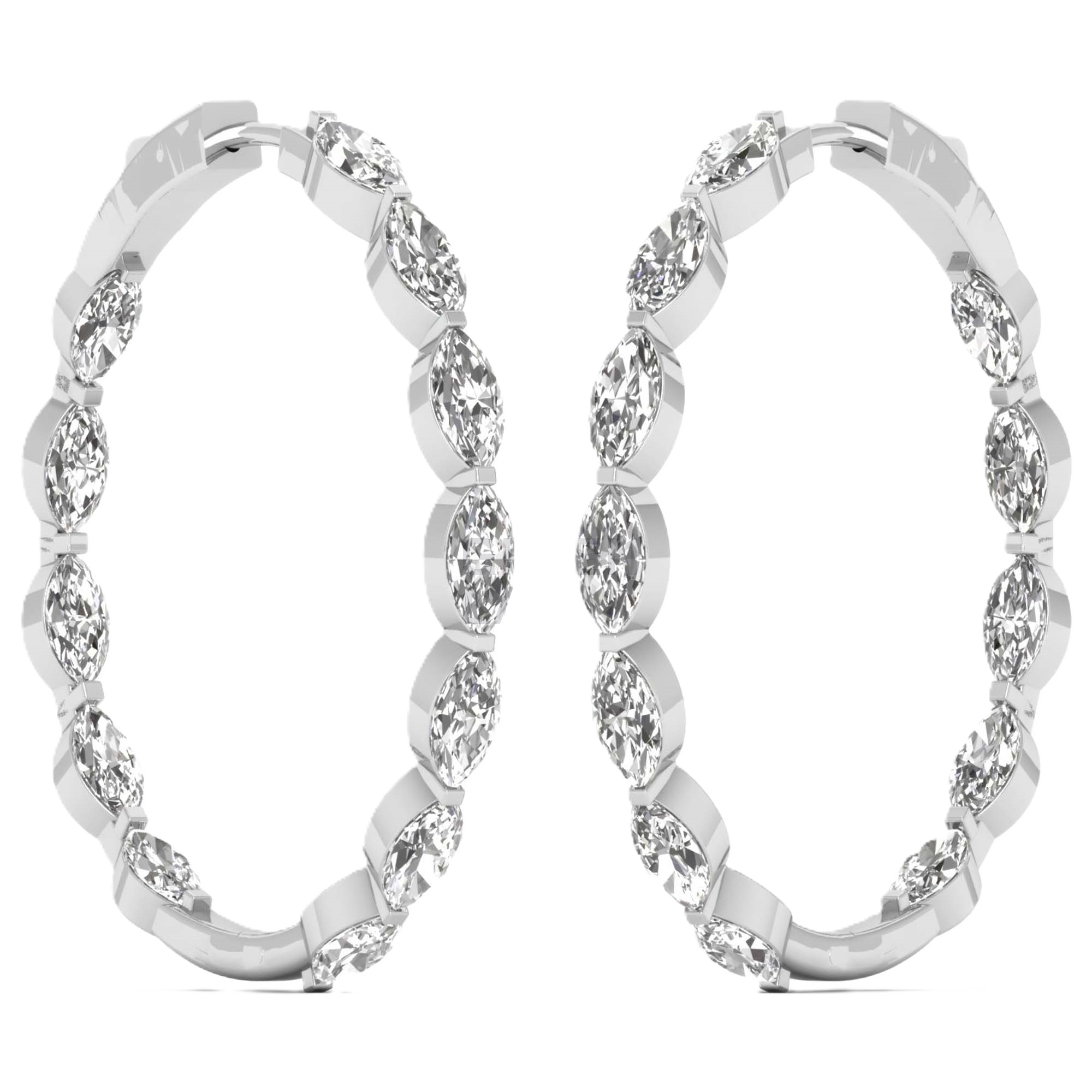 Oorbellen van 5.02 karaat met hoofdsteen in vorm Markies van 0,23 karaat - 121