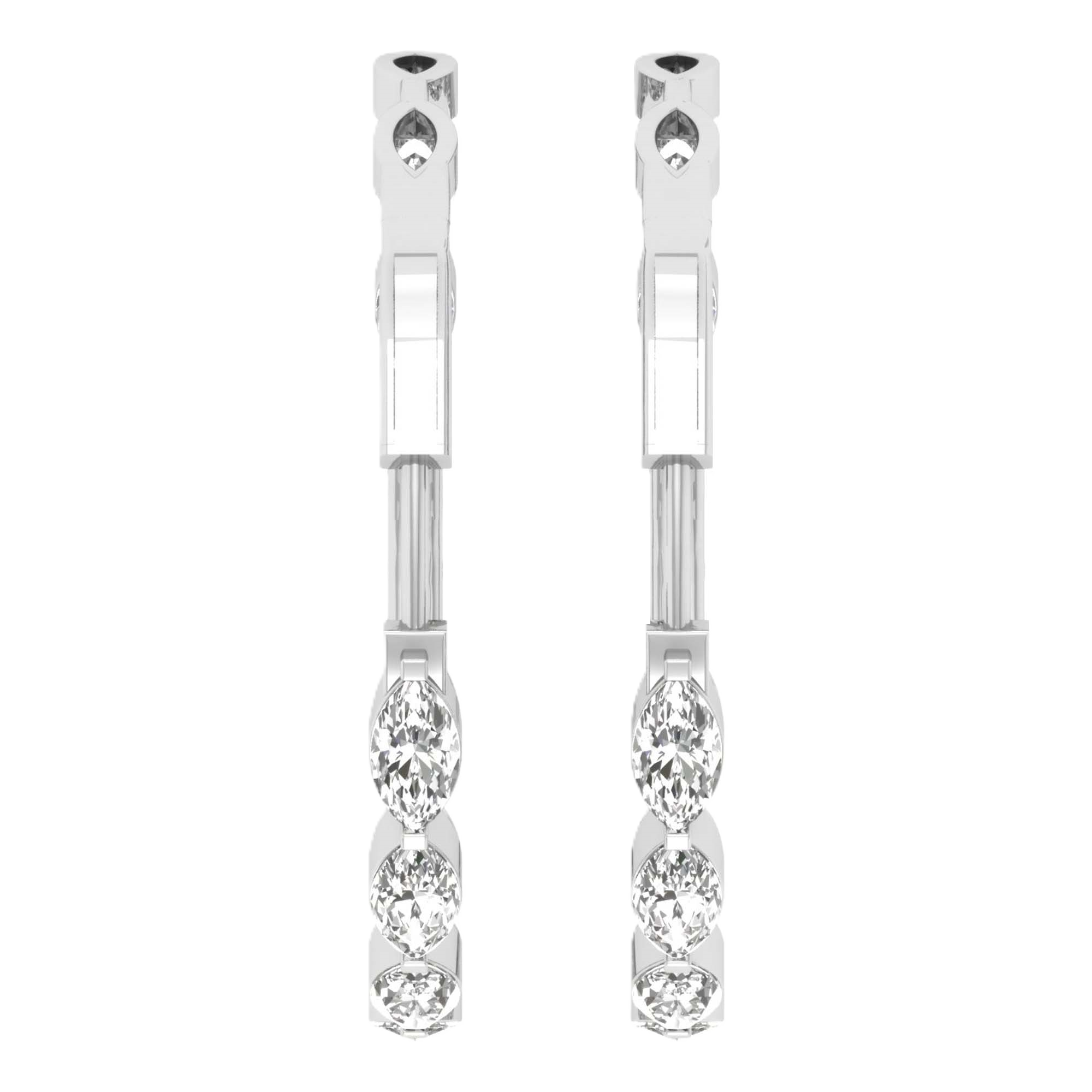 Oorbellen van 5.02 karaat met hoofdsteen in vorm Markies van 0,23 karaat - 121