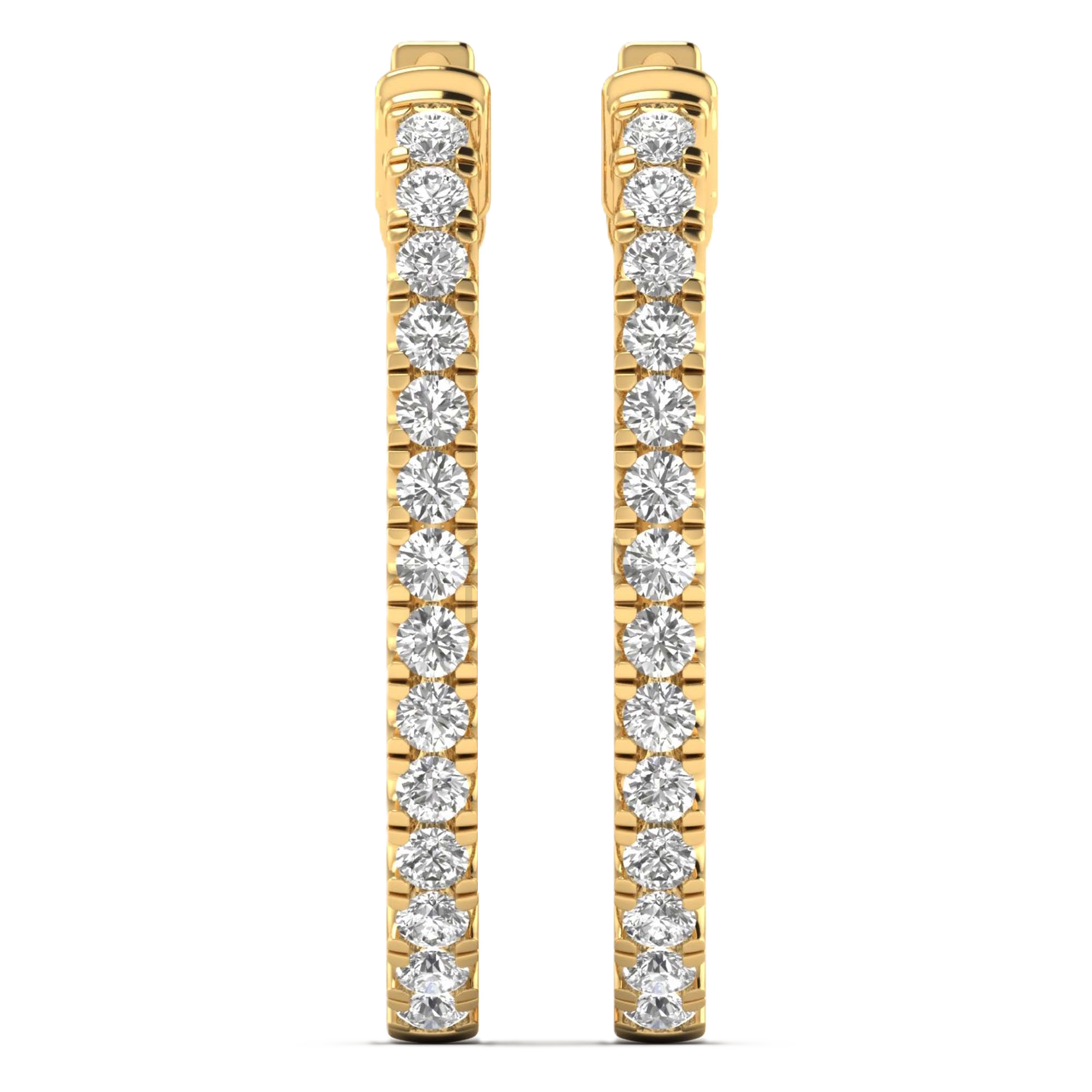 Oorbellen van 1 tot 3 karaat met hoofdsteen in vorm Rond - 122