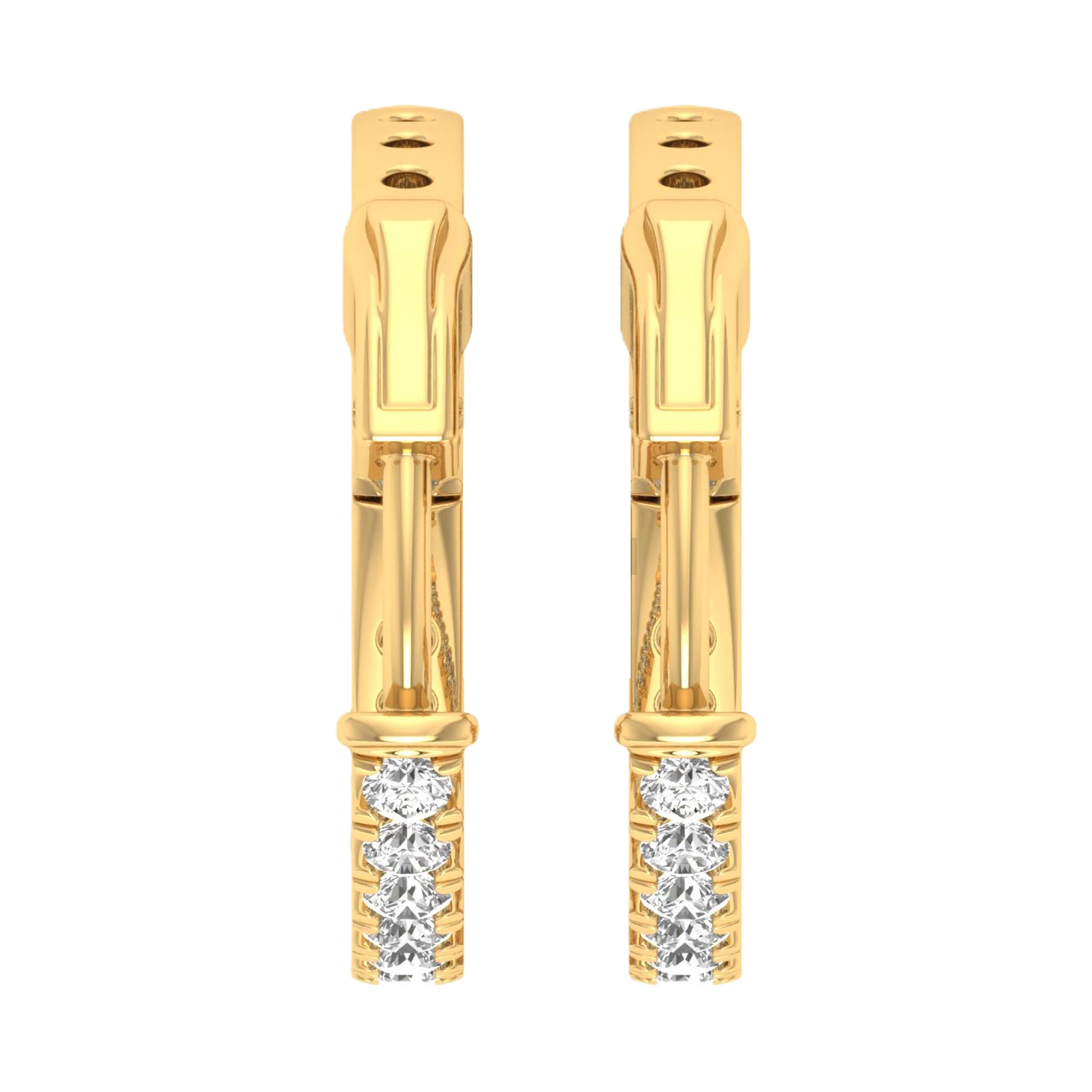 Oorbellen van 1 tot 3 karaat met hoofdsteen in vorm Rond - 122