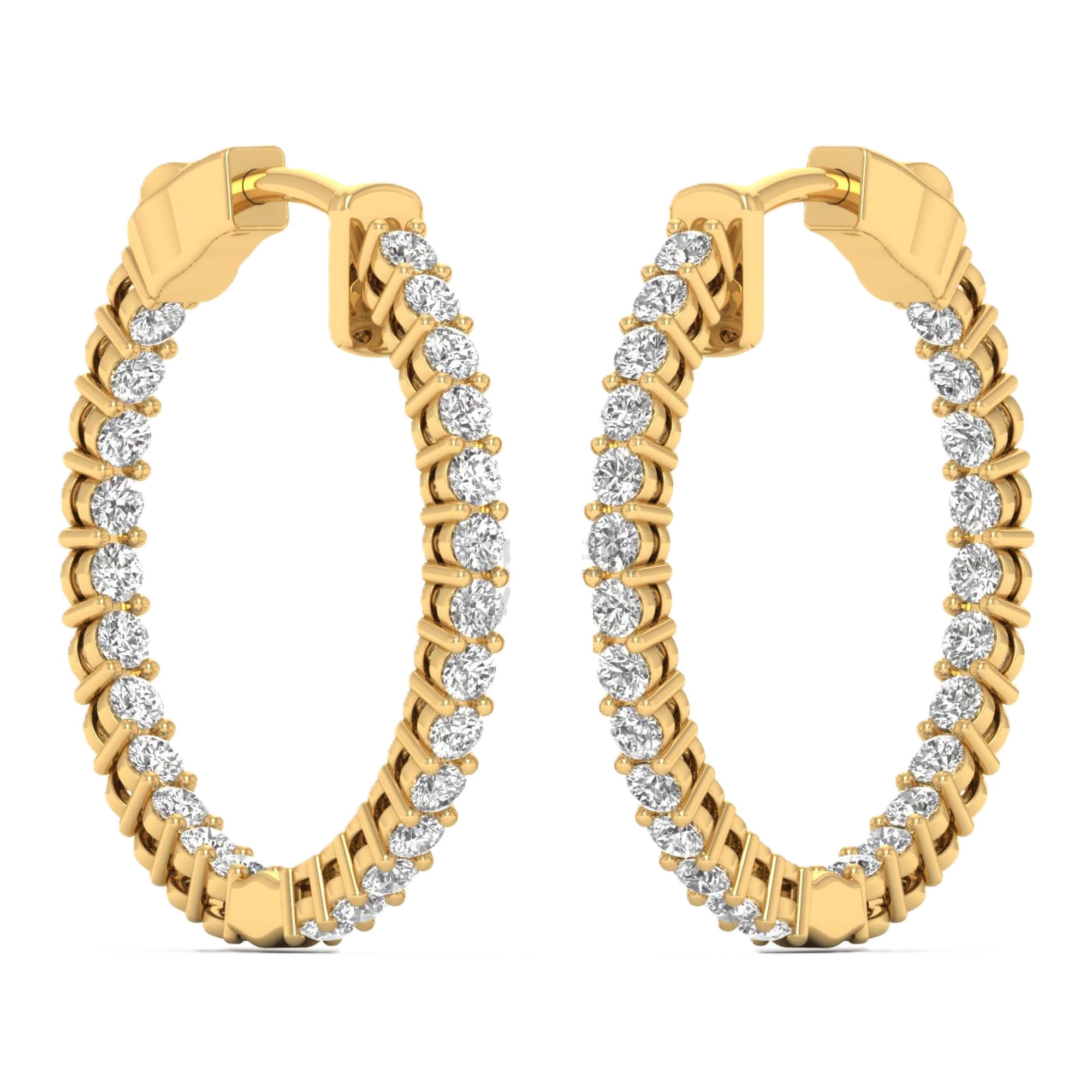 Oorbellen van 1.25 tot 3.25 karaat met hoofdsteen in vorm Rond - 125