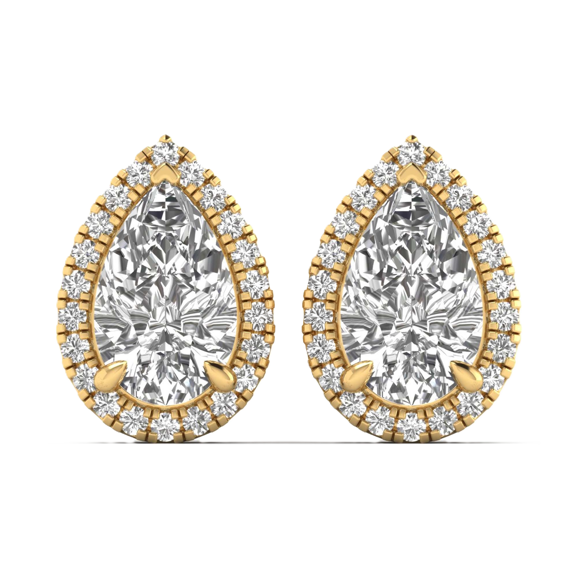 Oorbellen van 1.18 tot 5,66 karaat met hoofdsteen in vorm Peer