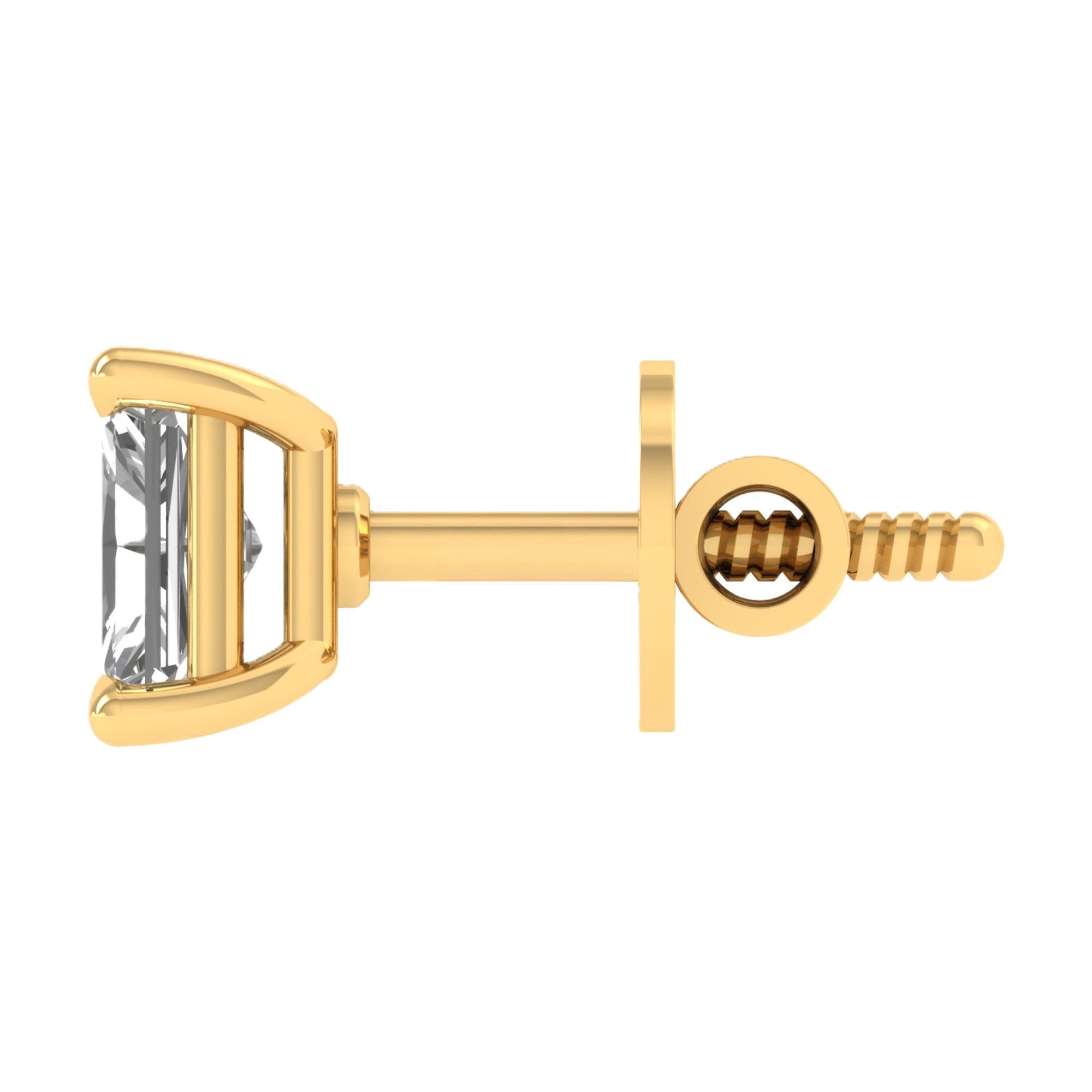 Oorbellen van 1 tot 5 karaat met hoofdsteen in vorm Radiant