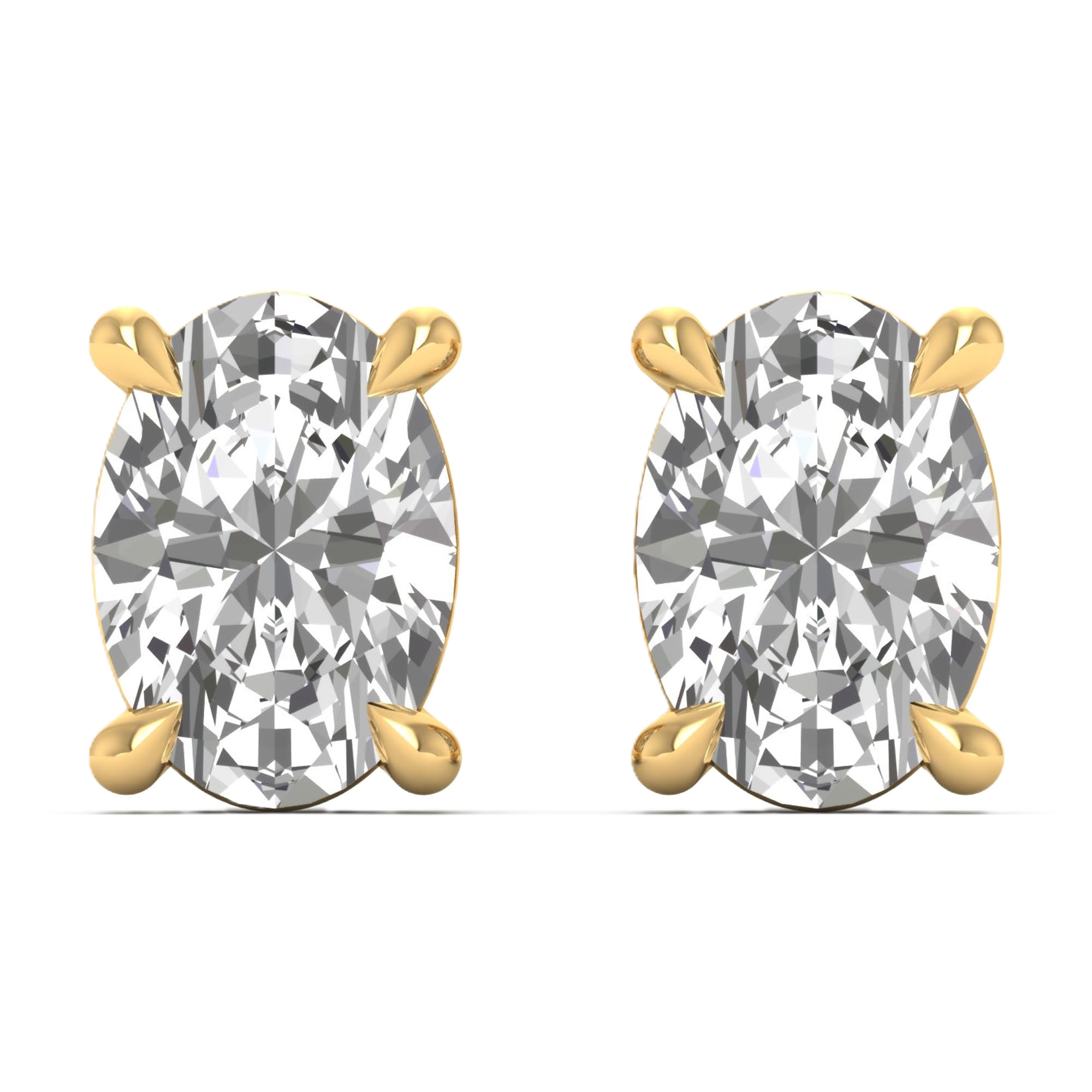 Oorbellen van 1 tot 5 karaat met hoofdsteen in vorm Ovaal - 211