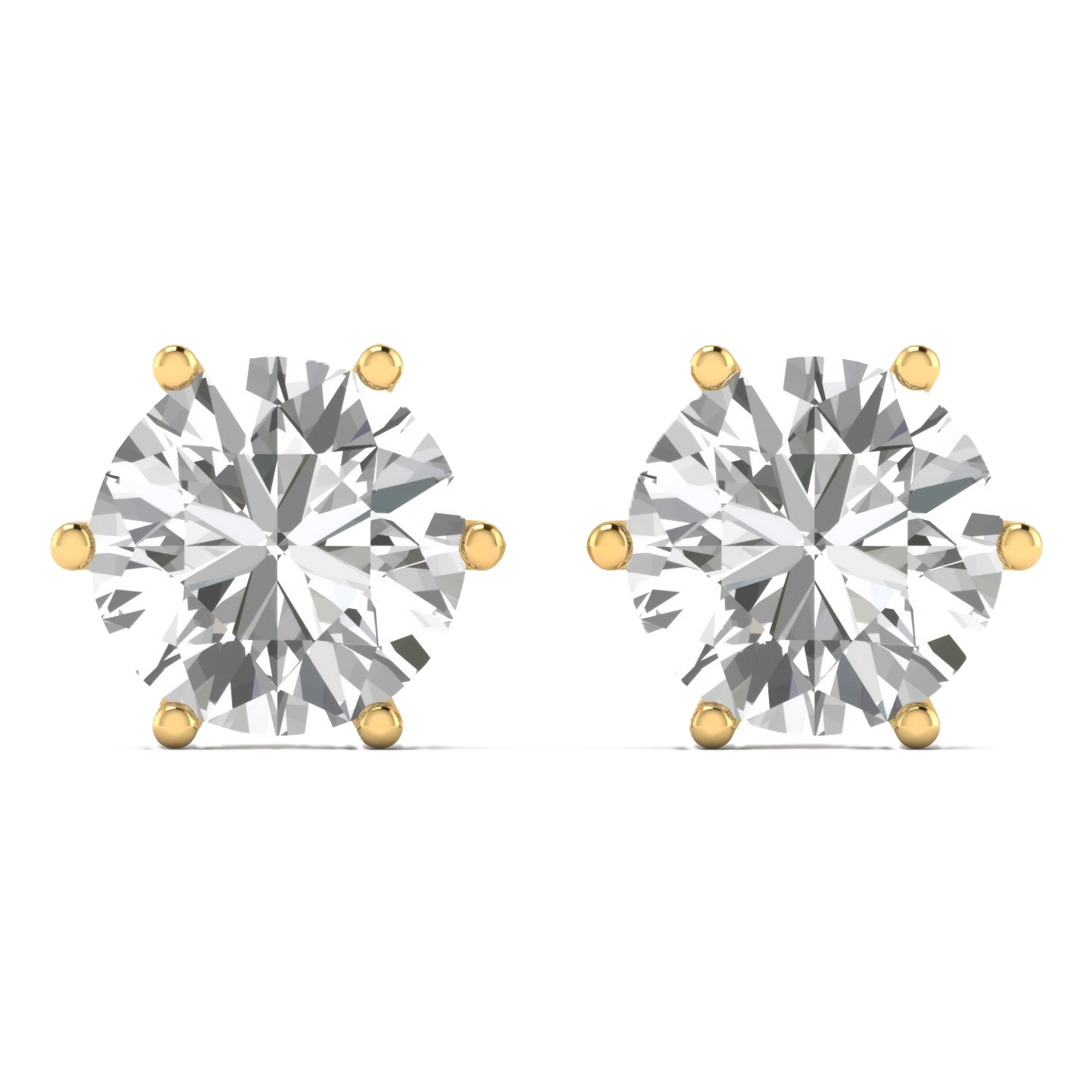 Oorbellen van 4,5 tot 10 karaat met hoofdsteen in vorm Rond - 298