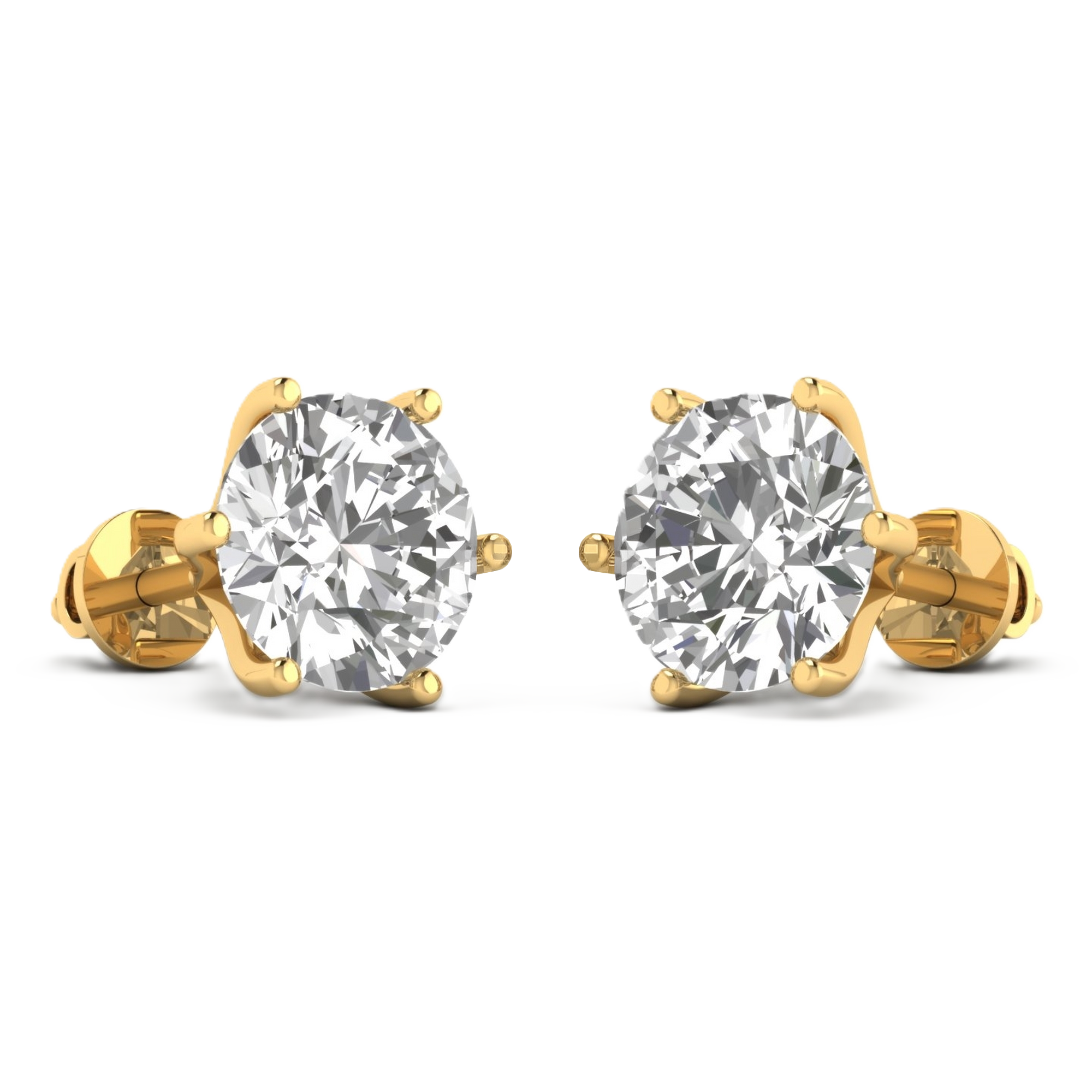 Oorbellen van 4,5 tot 10 karaat met hoofdsteen in vorm Rond - 298