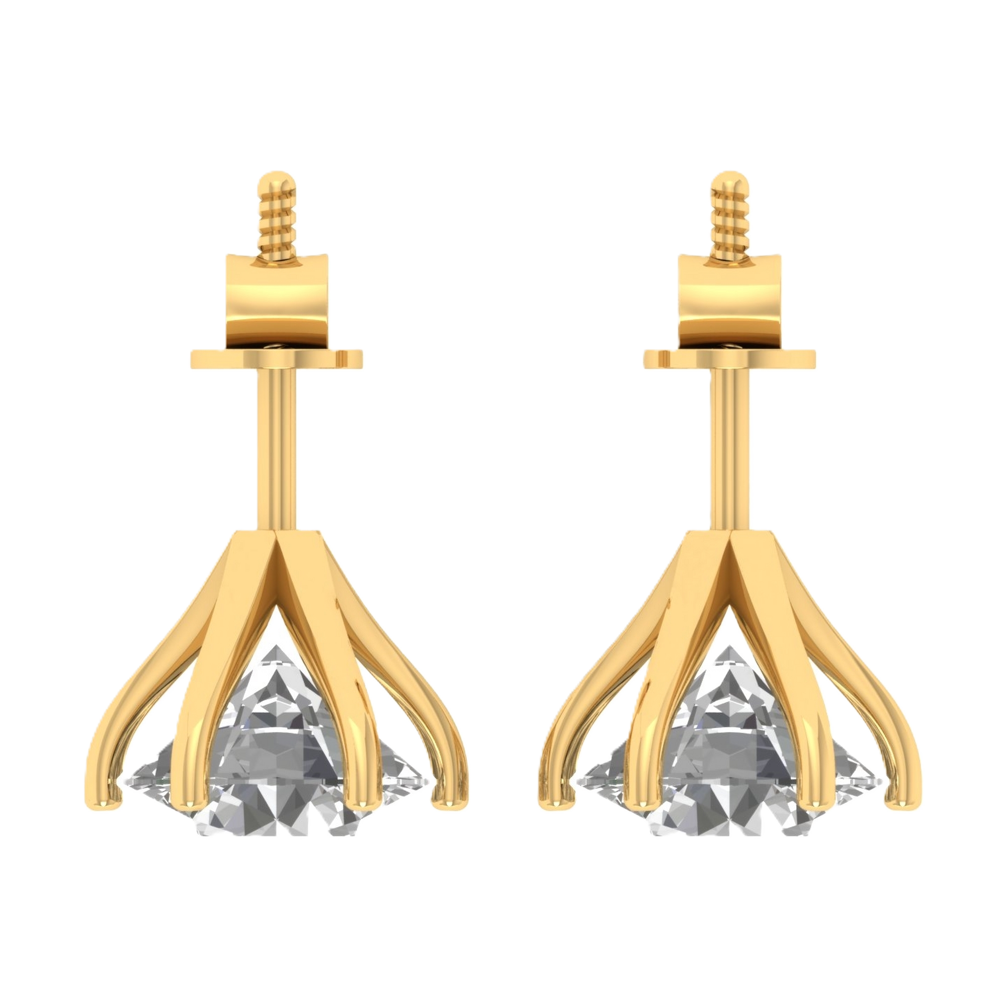 Oorbellen van 4,5 tot 10 karaat met hoofdsteen in vorm Rond - 298