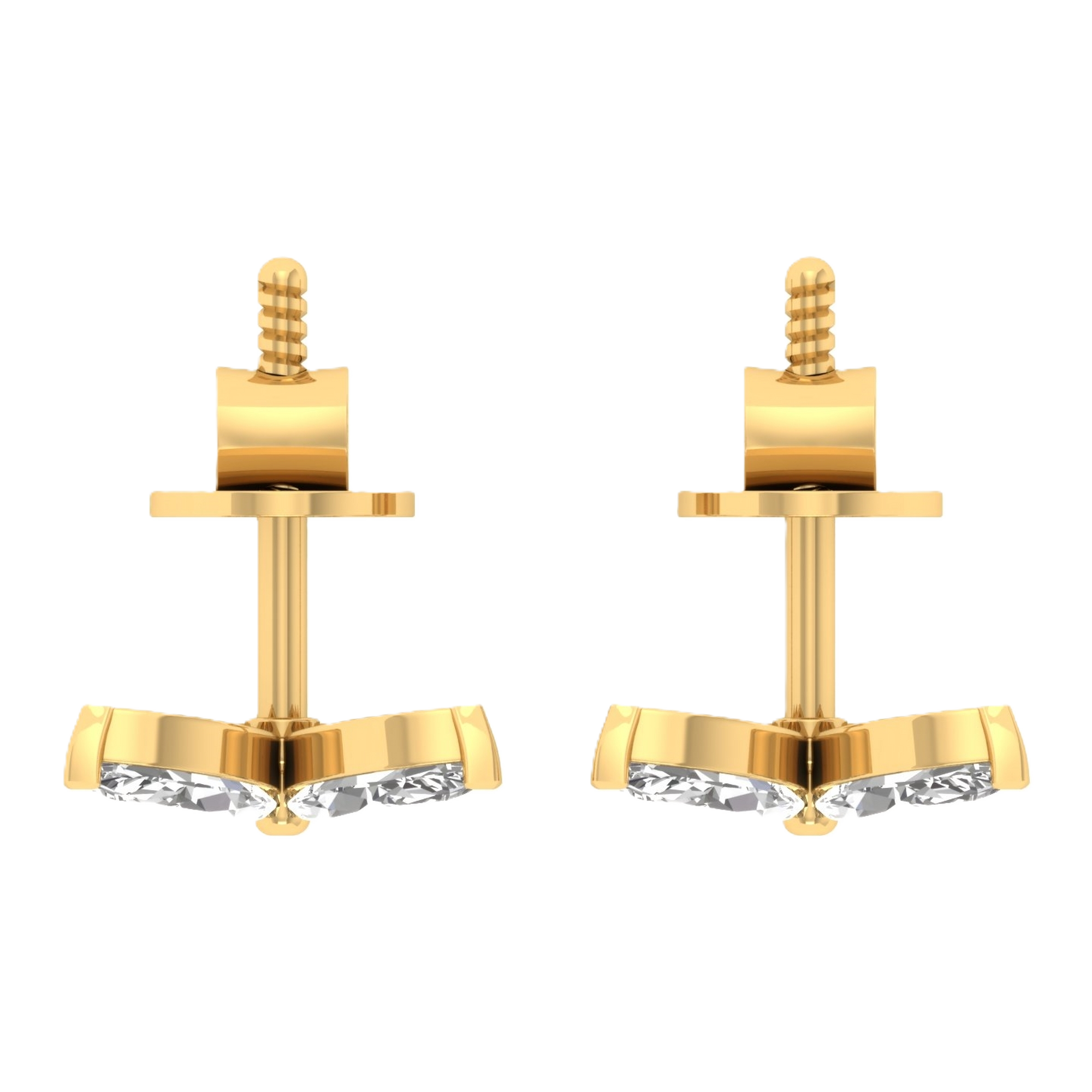 Oorbellen van 1.07 karaat met hoofdsteen in vorm Markies van 0,21 karaat - 456