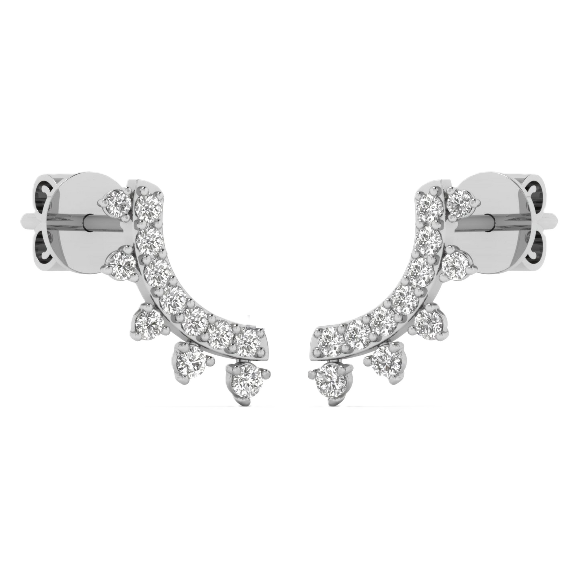 Oorbellen van 0.45 karaat met hoofdsteen in vorm Rond van 0,025 karaat - 472