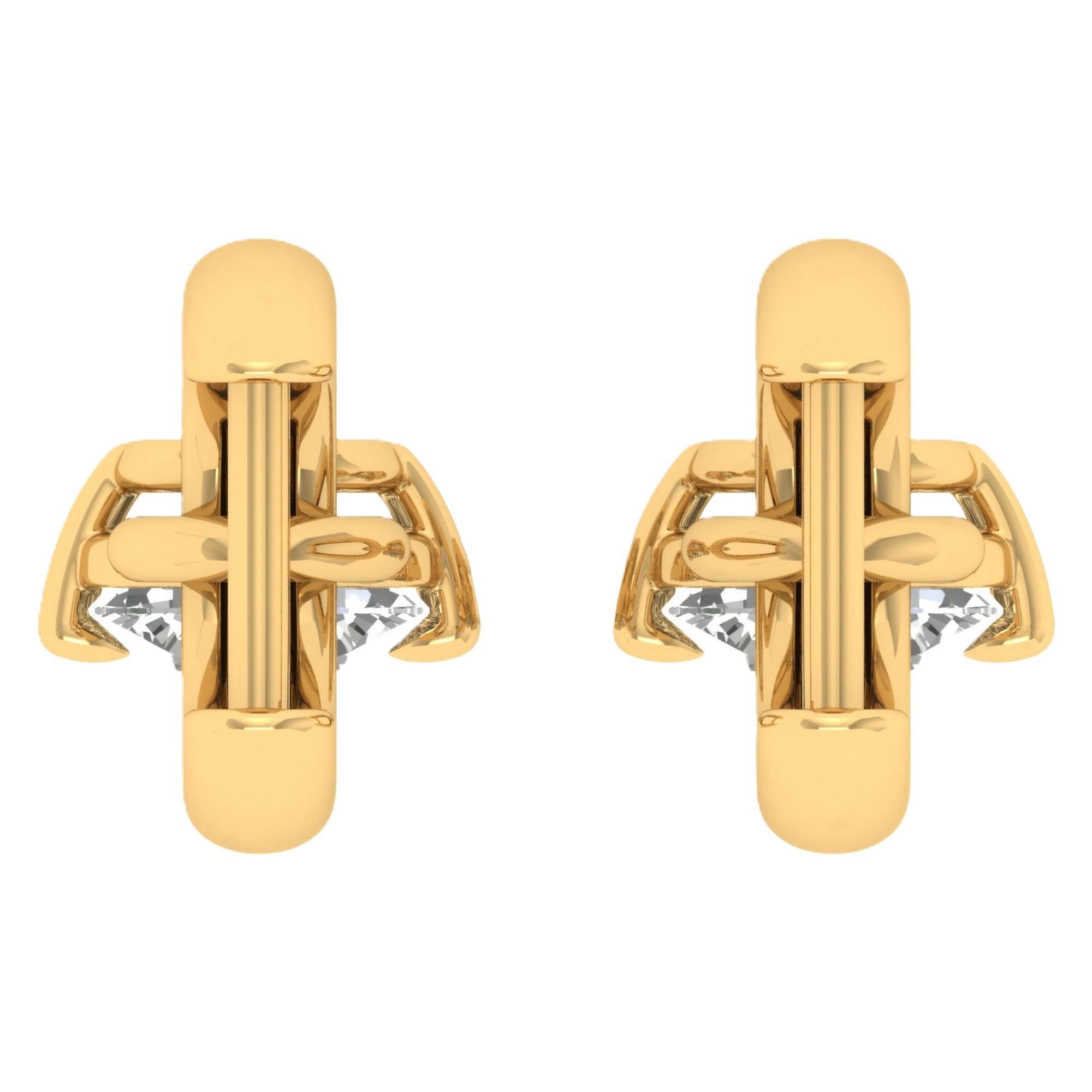 Oorbellen van 1 tot 2 karaat met hoofdsteen in vorm Rond - 563