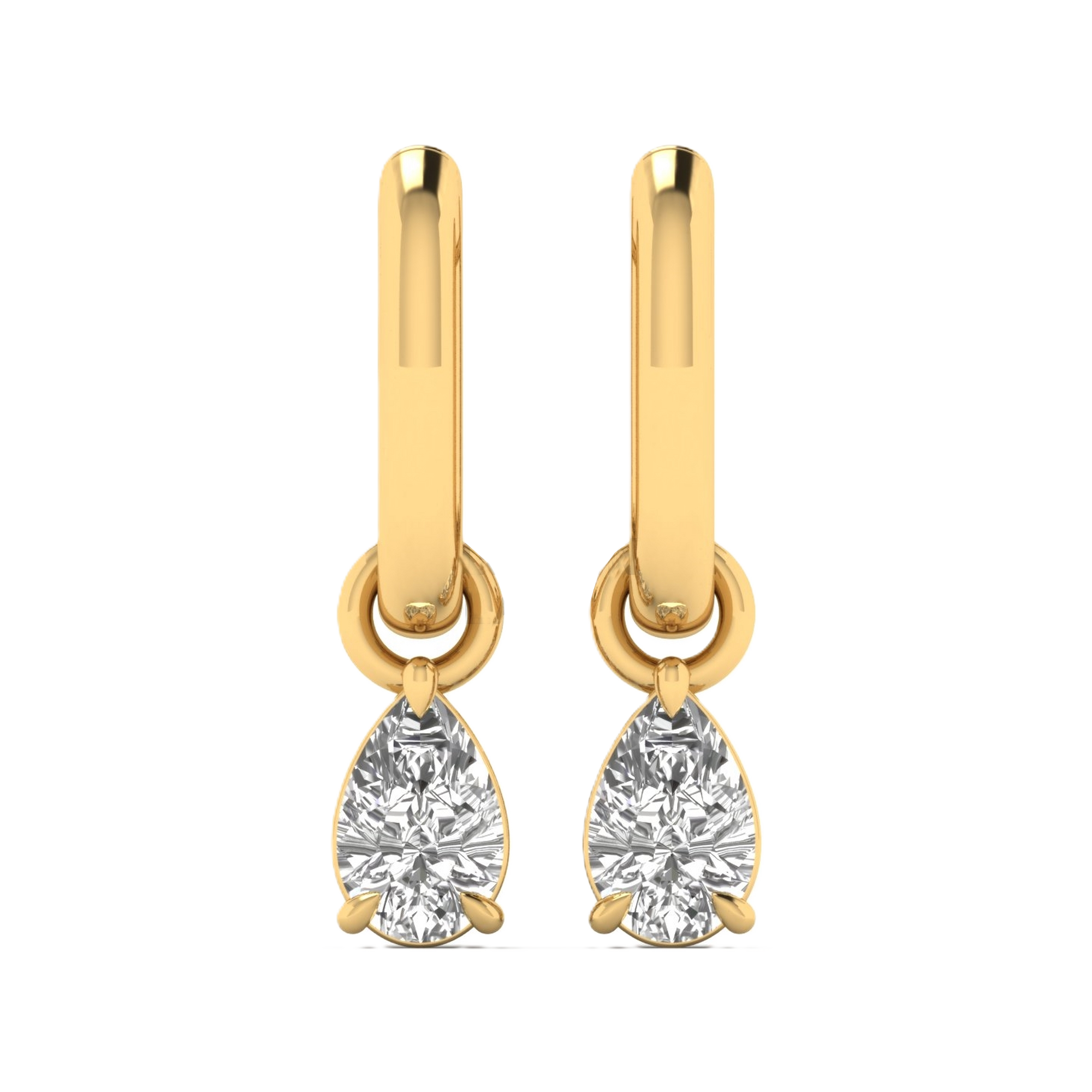 Oorbellen van 1 tot 2 karaat met hoofdsteen in vorm Peer - 564