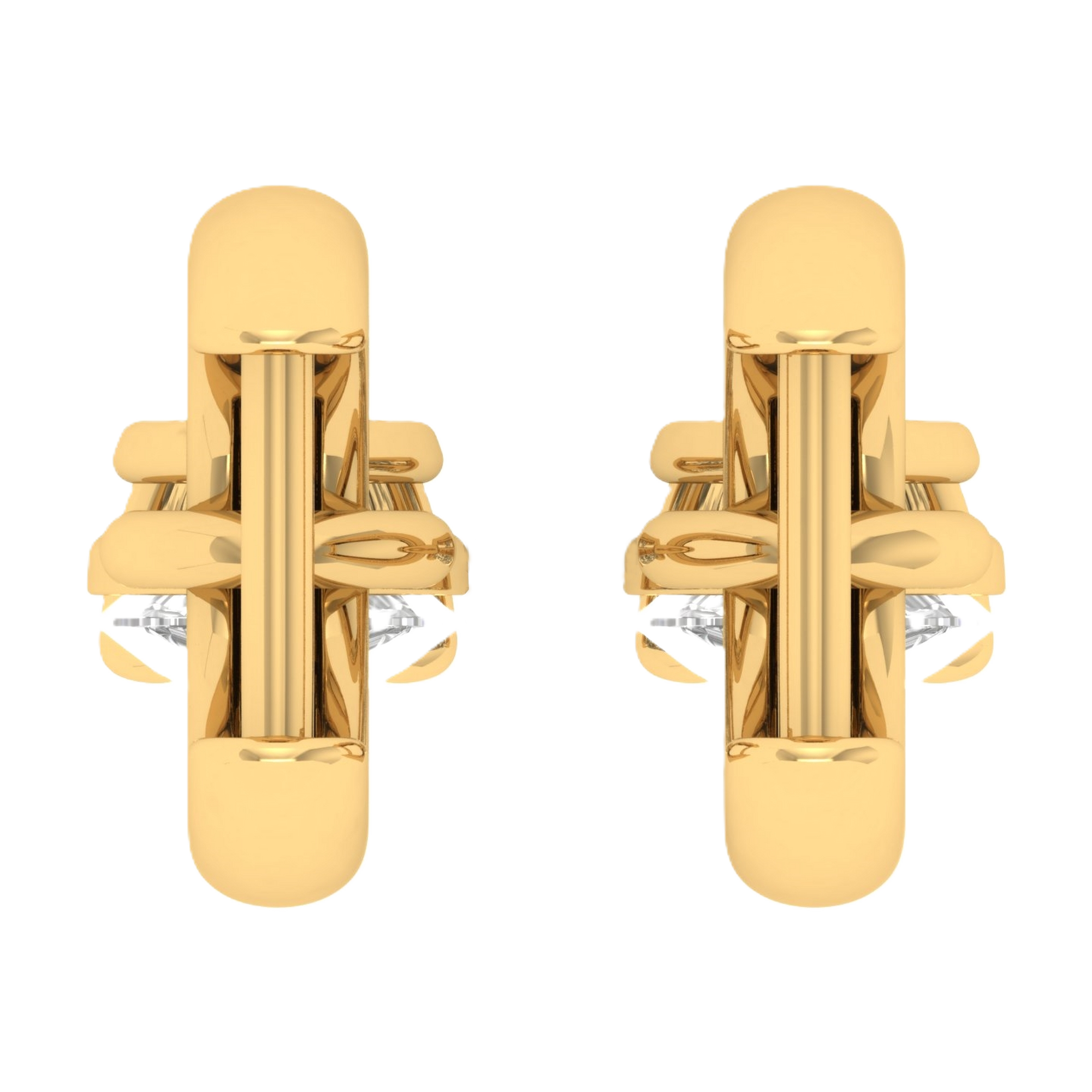 Oorbellen van 1 tot 2 karaat met hoofdsteen in vorm Peer - 564