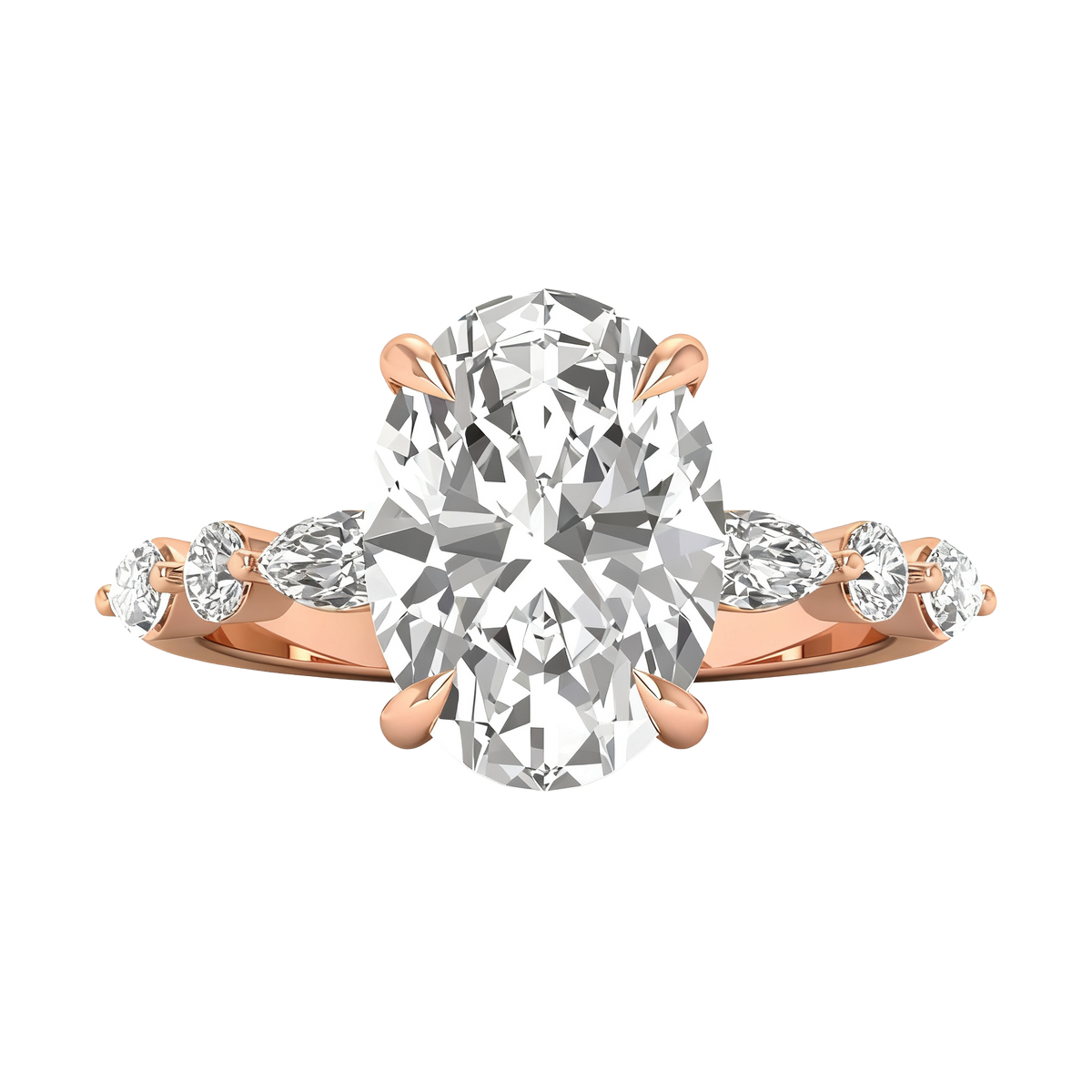 Zazu Diamanten Solitaire met Markies & Briljanten side stones - 5.7CT