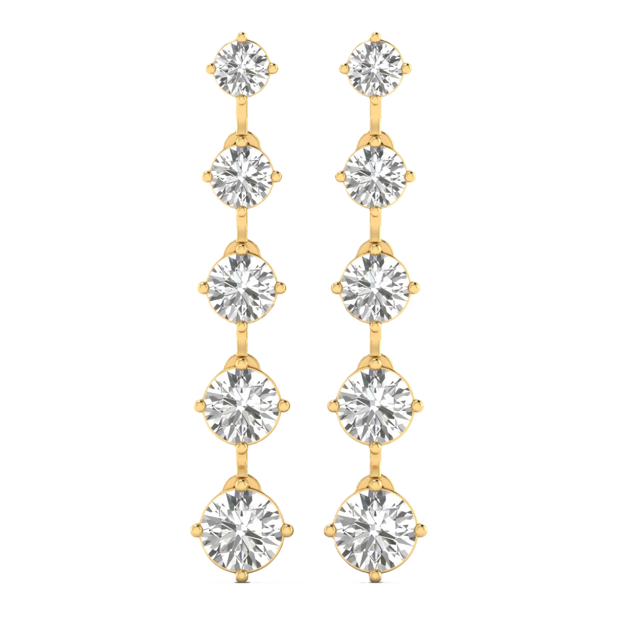 Oorbellen van 2.44 karaat met hoofdsteen in vorm Rond van 0,48 karaat - 093