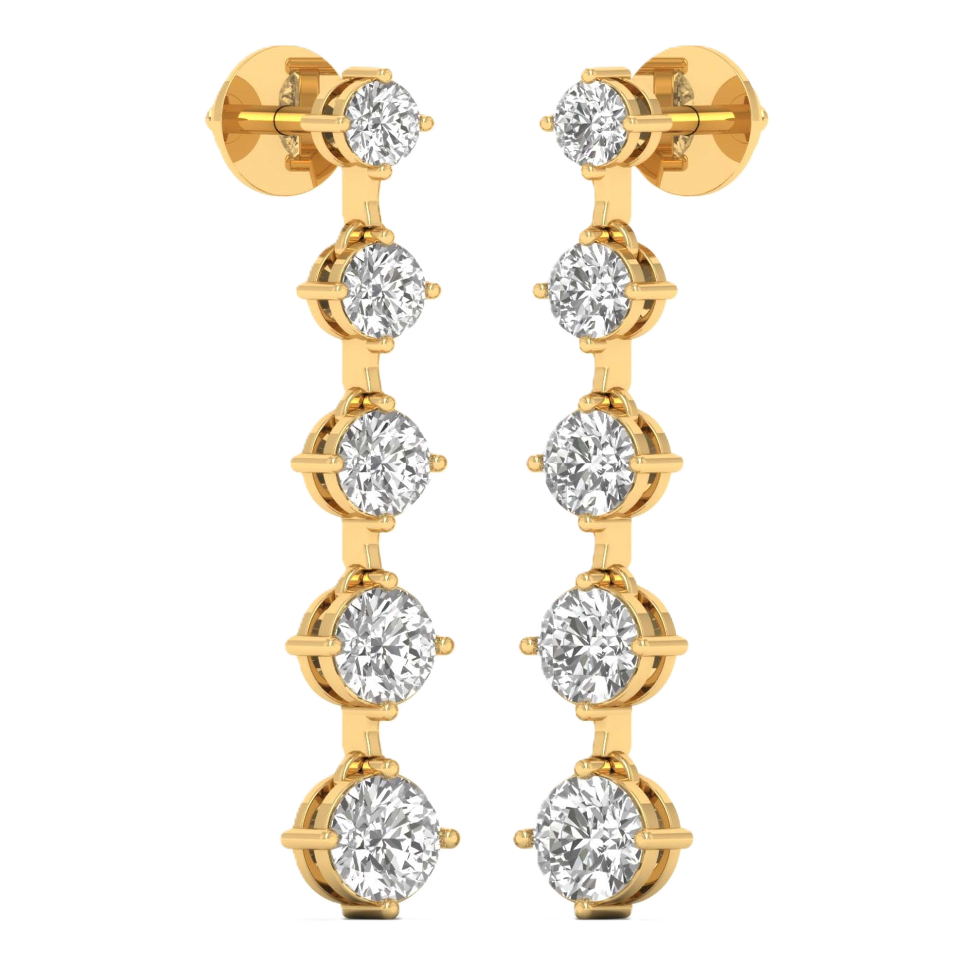 Oorbellen van 2.44 karaat met hoofdsteen in vorm Rond van 0,48 karaat - 093