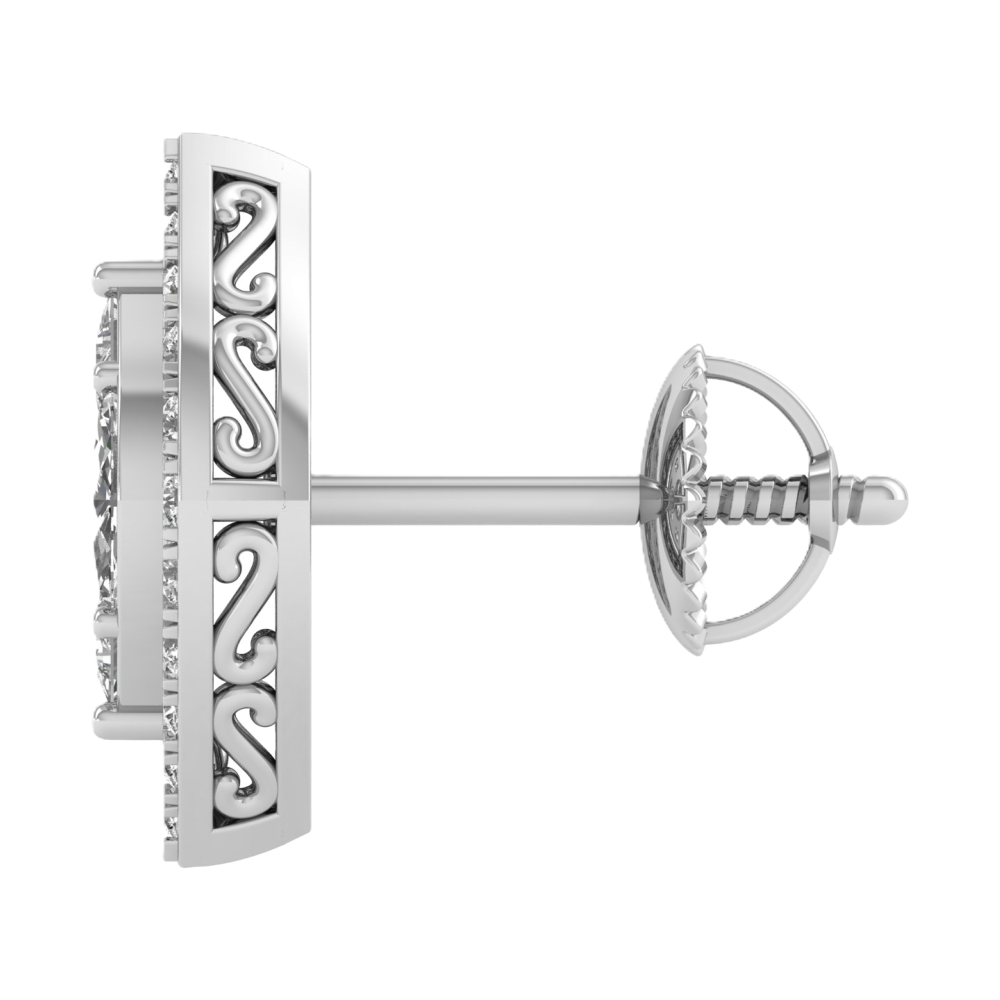 Oorbellen van 0.92 karaat met hoofdsteen in vorm Markies van 0,0925 karaat - 132