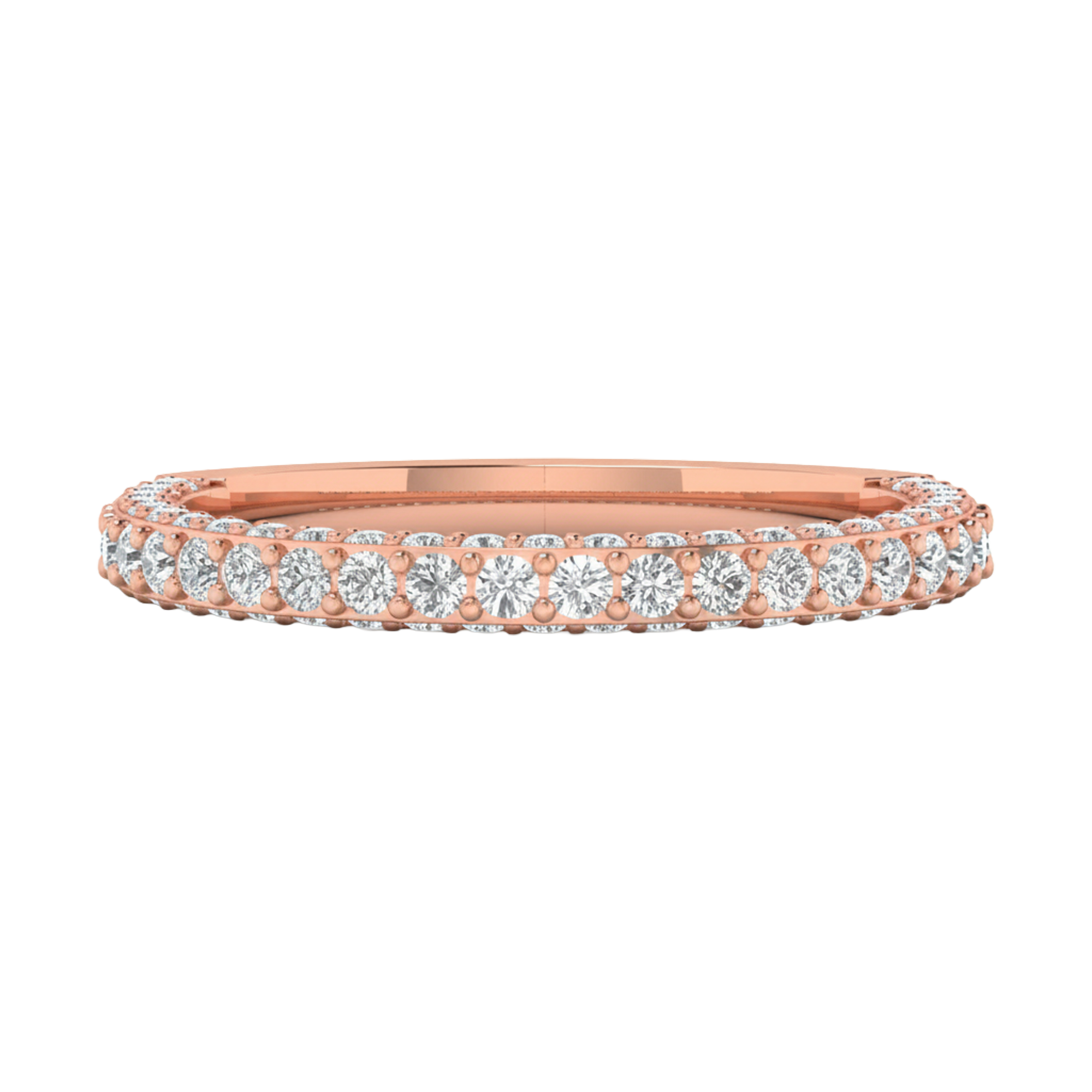 Pavé ring met driezijdige pavé‑band 0.8 karaat