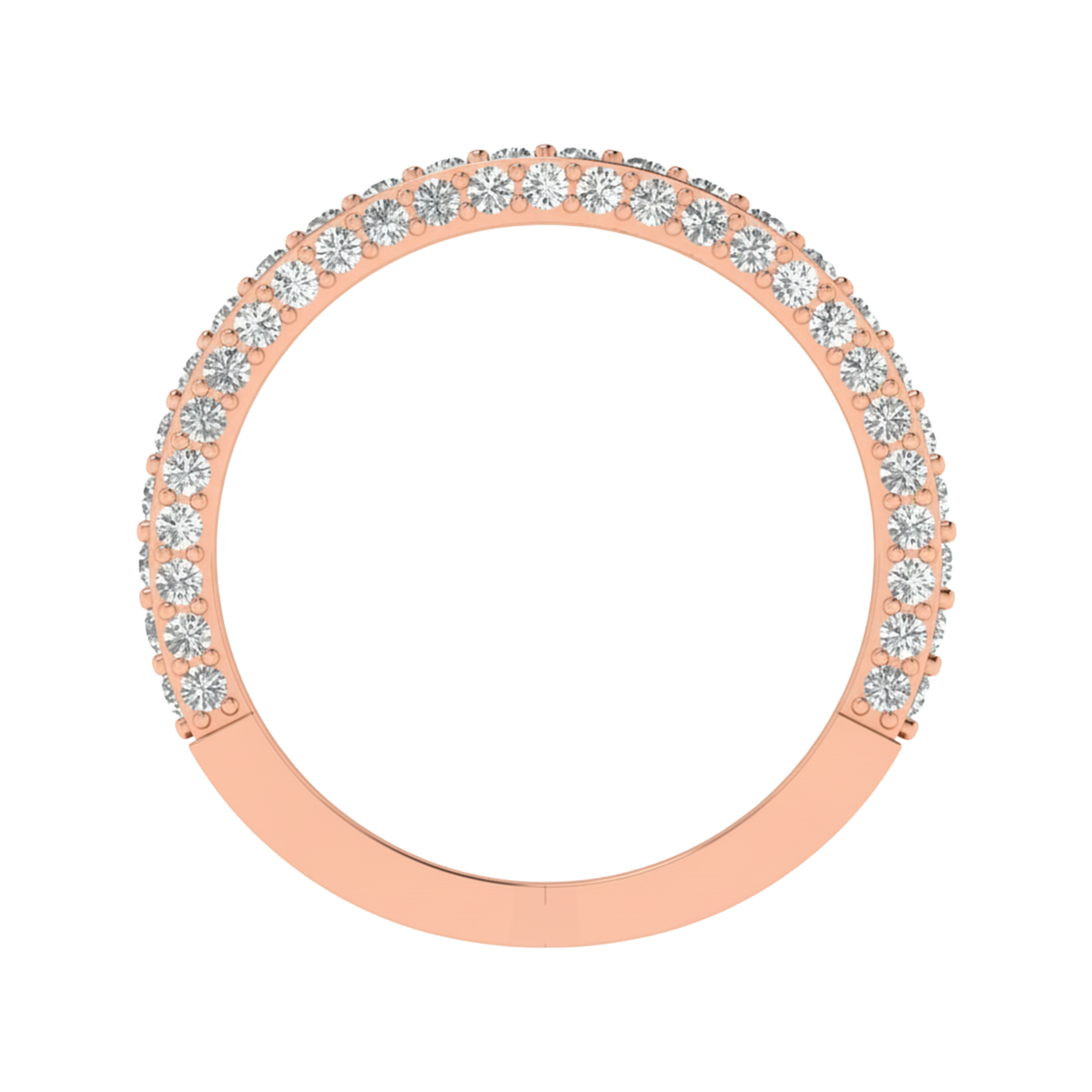 Pavé ring met driezijdige pavé‑band 0.8 karaat