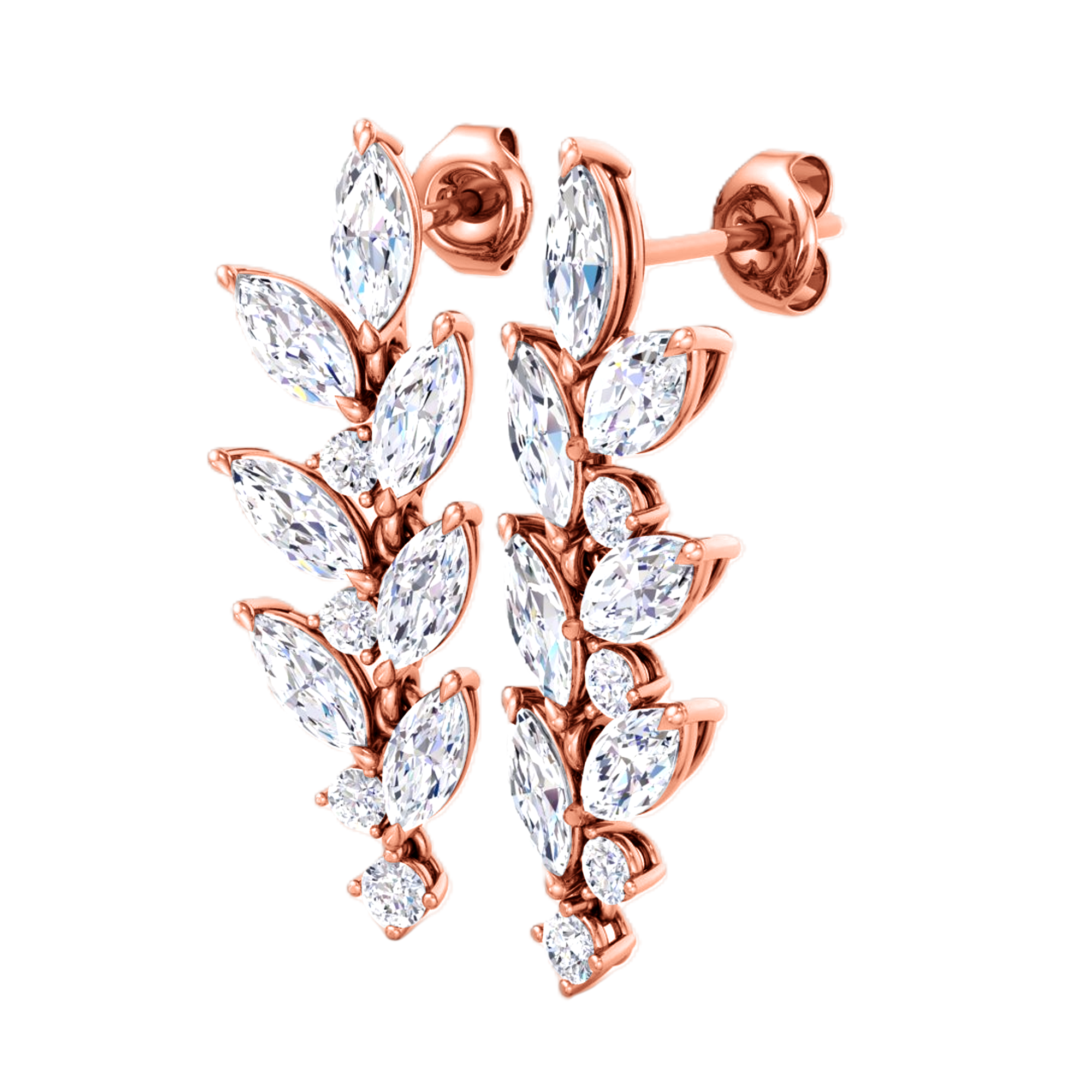 Julie Diamanten Hangoorbellen Markies - 3.5ct
