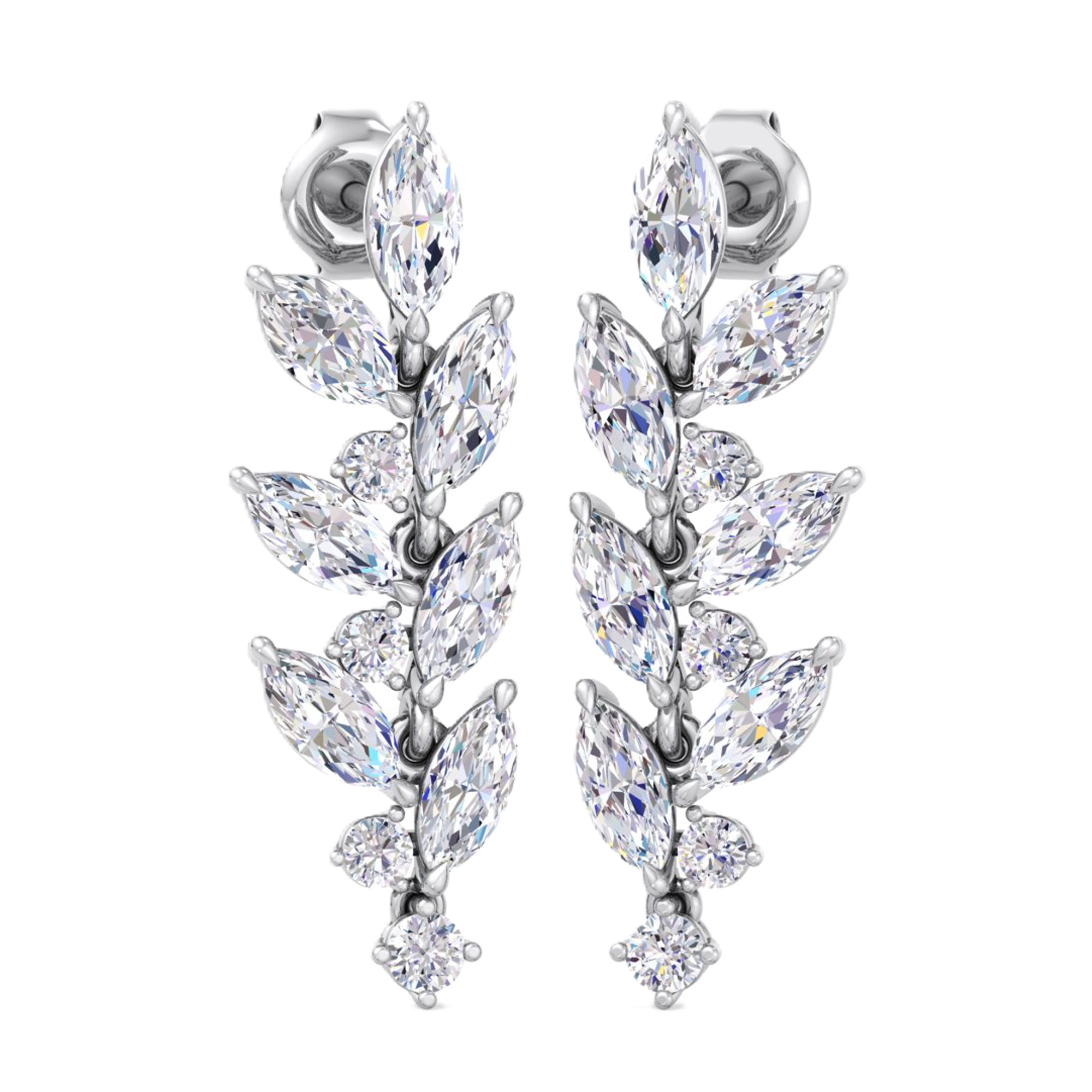Julie Diamanten Hangoorbellen Markies - 3.5ct